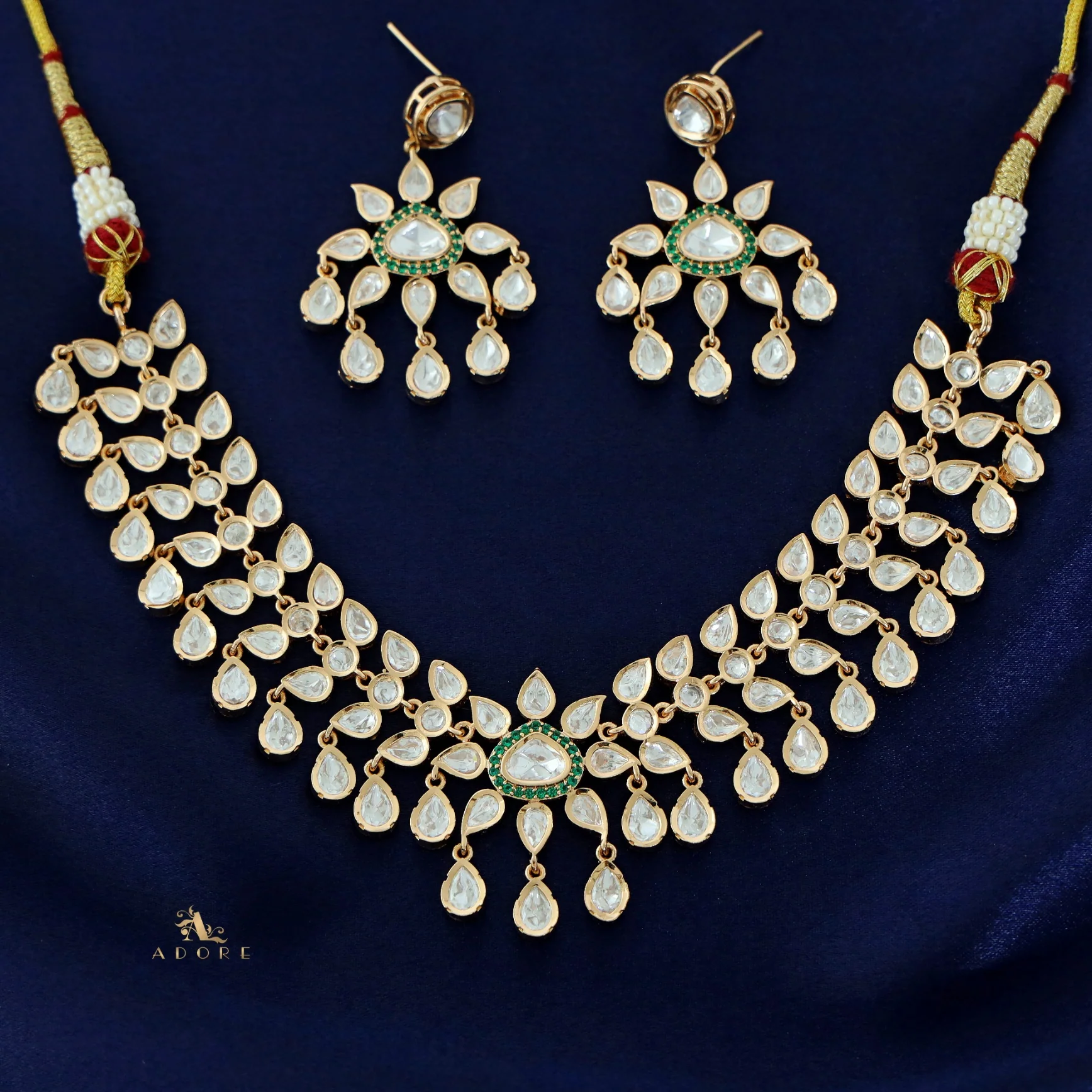 Feona All Dew Drop Neckpiece with Earring - Image 9