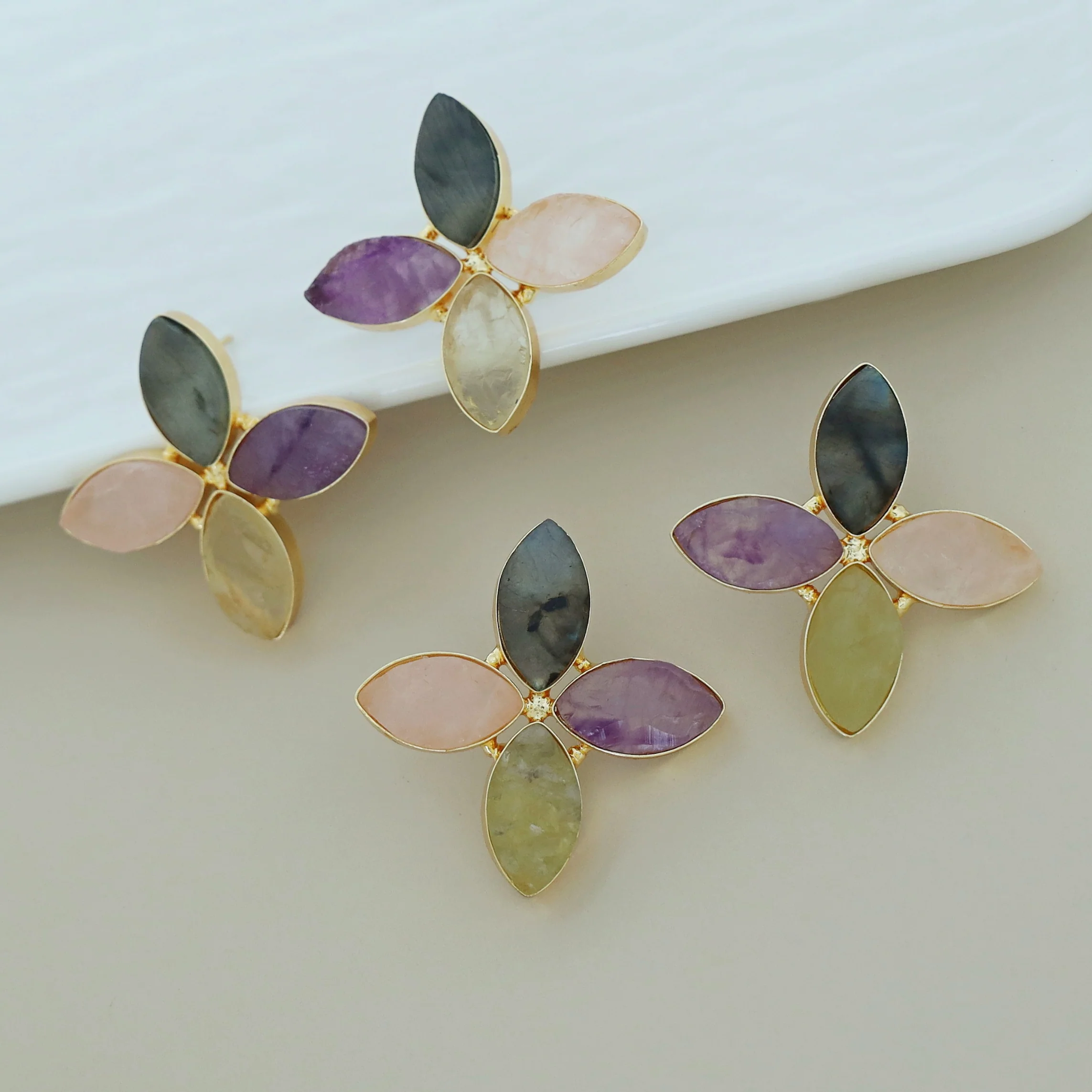 Lovica Floral Raw Stone Earring - Image 8