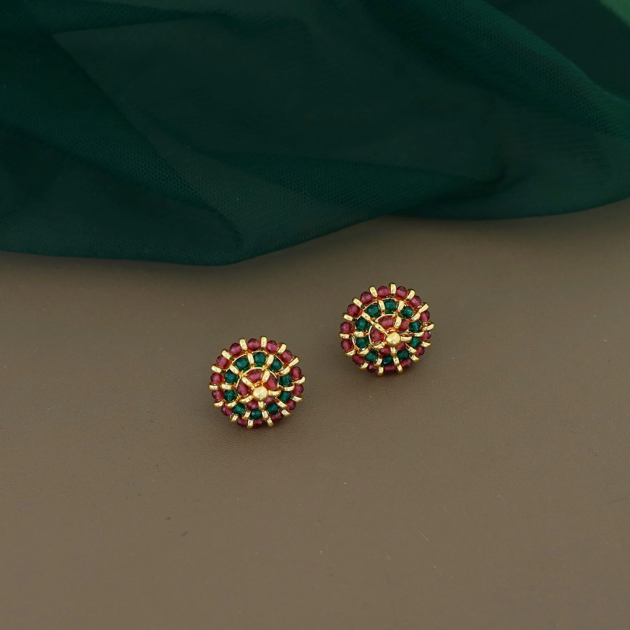Trinaya Flower Beaded Pearl Earring - Image 2