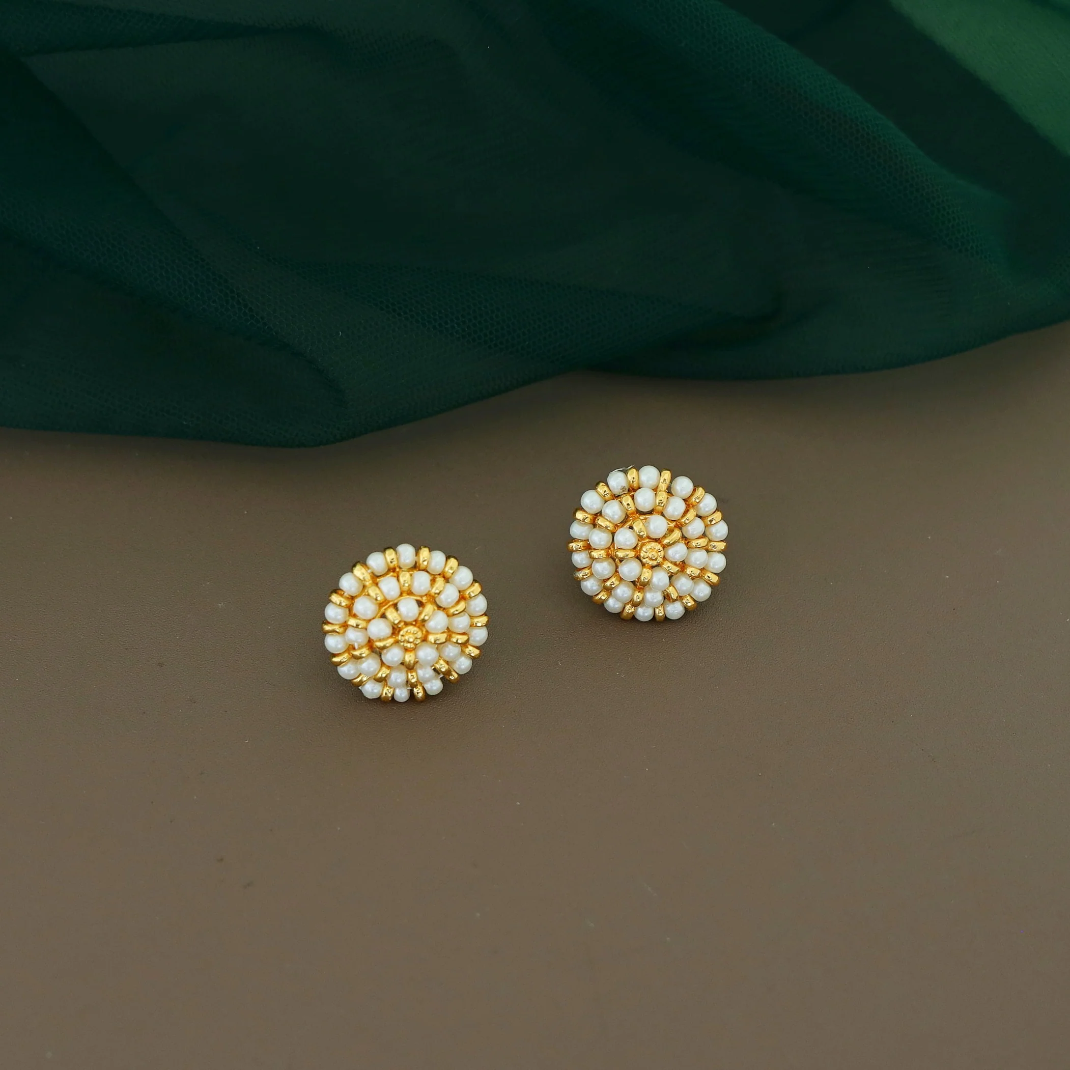 Trinaya Flower Beaded Pearl Earring - Image 3