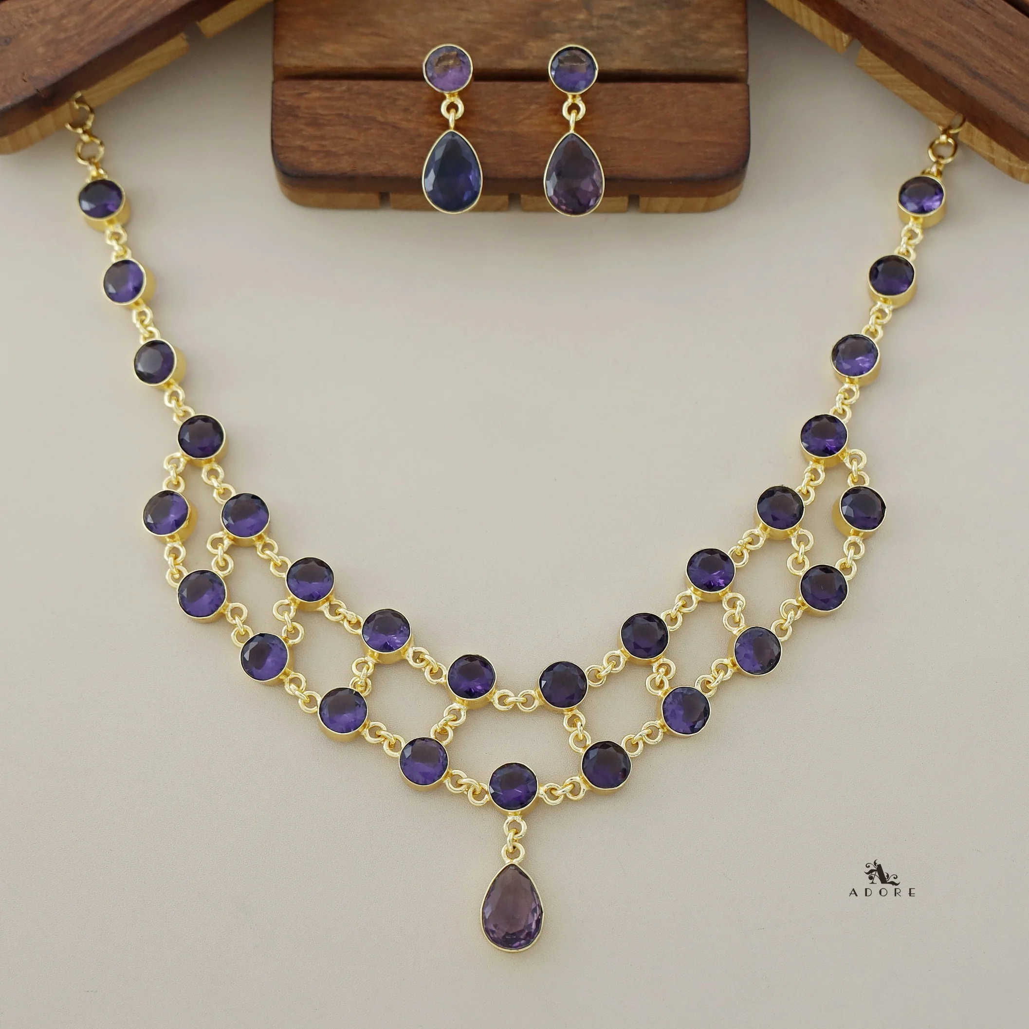 Dual Layer Fresh Water Pearl Glossy Neckpiece With Earring - Image 6