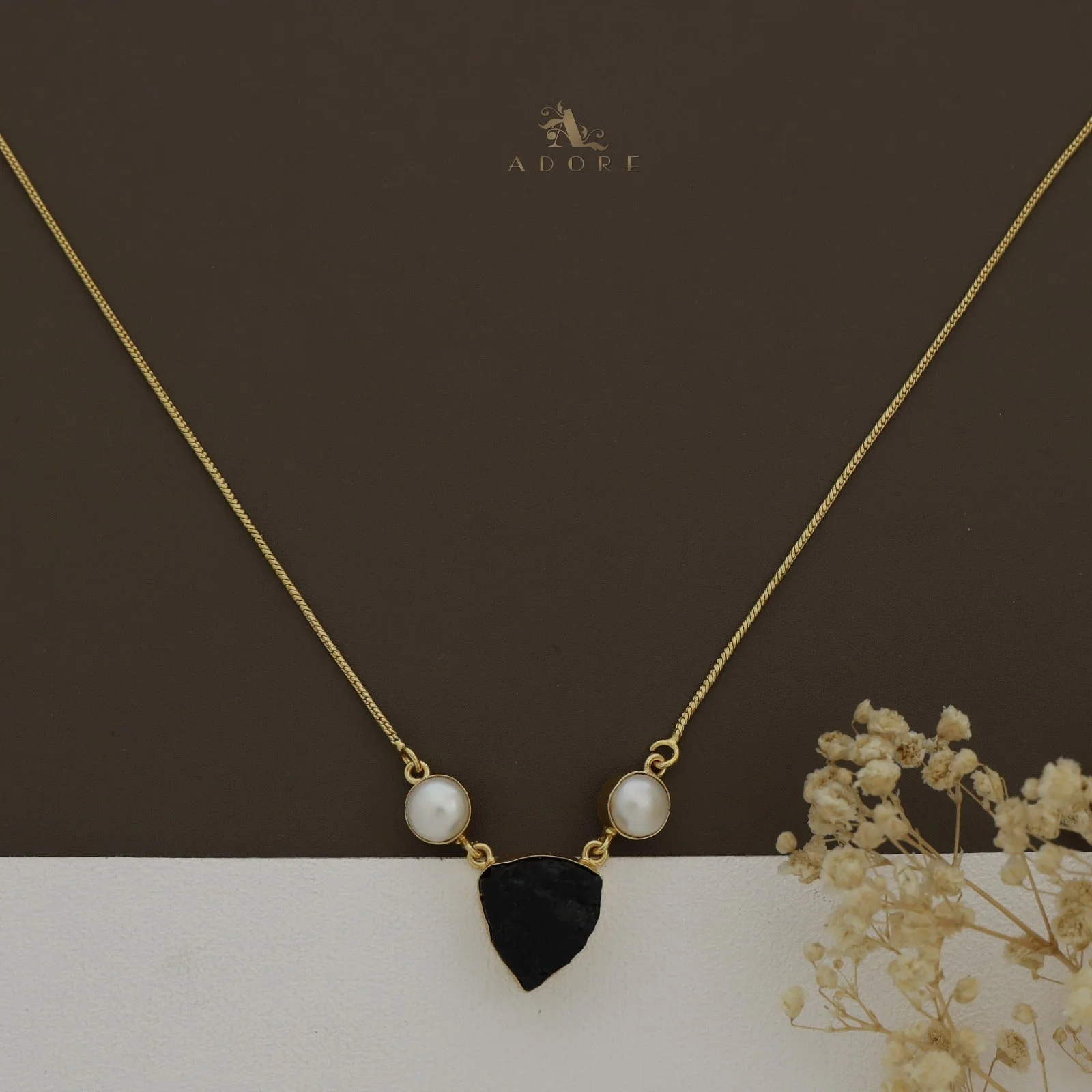 Fresh Water Pearl With Raw Stone Neckpiece - Image 11