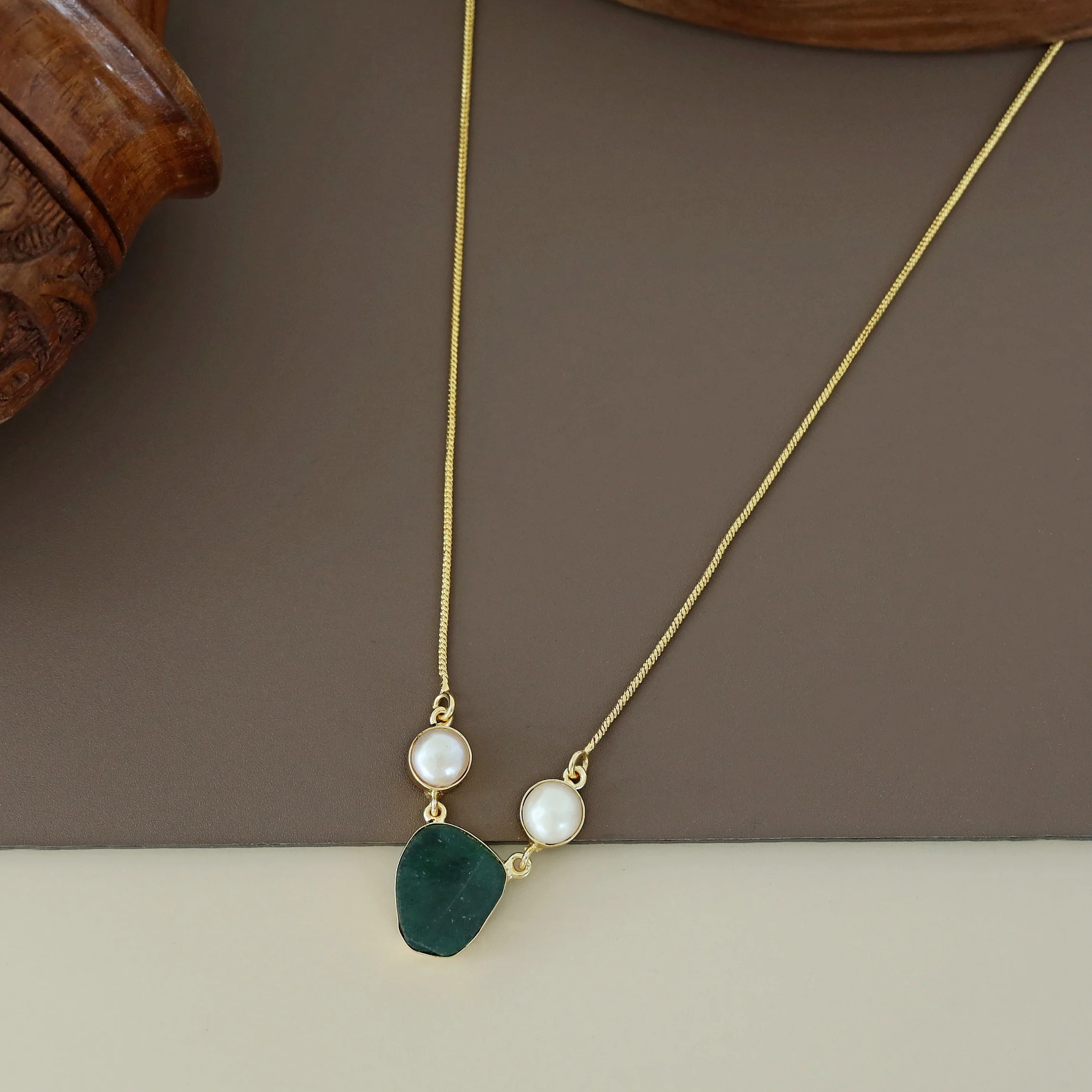 Fresh Water Pearl With Raw Stone Neckpiece - Image 13
