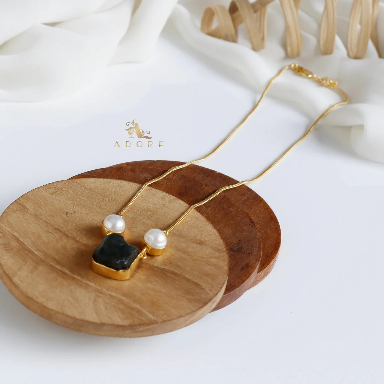 Fresh Water Pearl With Raw Stone Neckpiece - Image 16