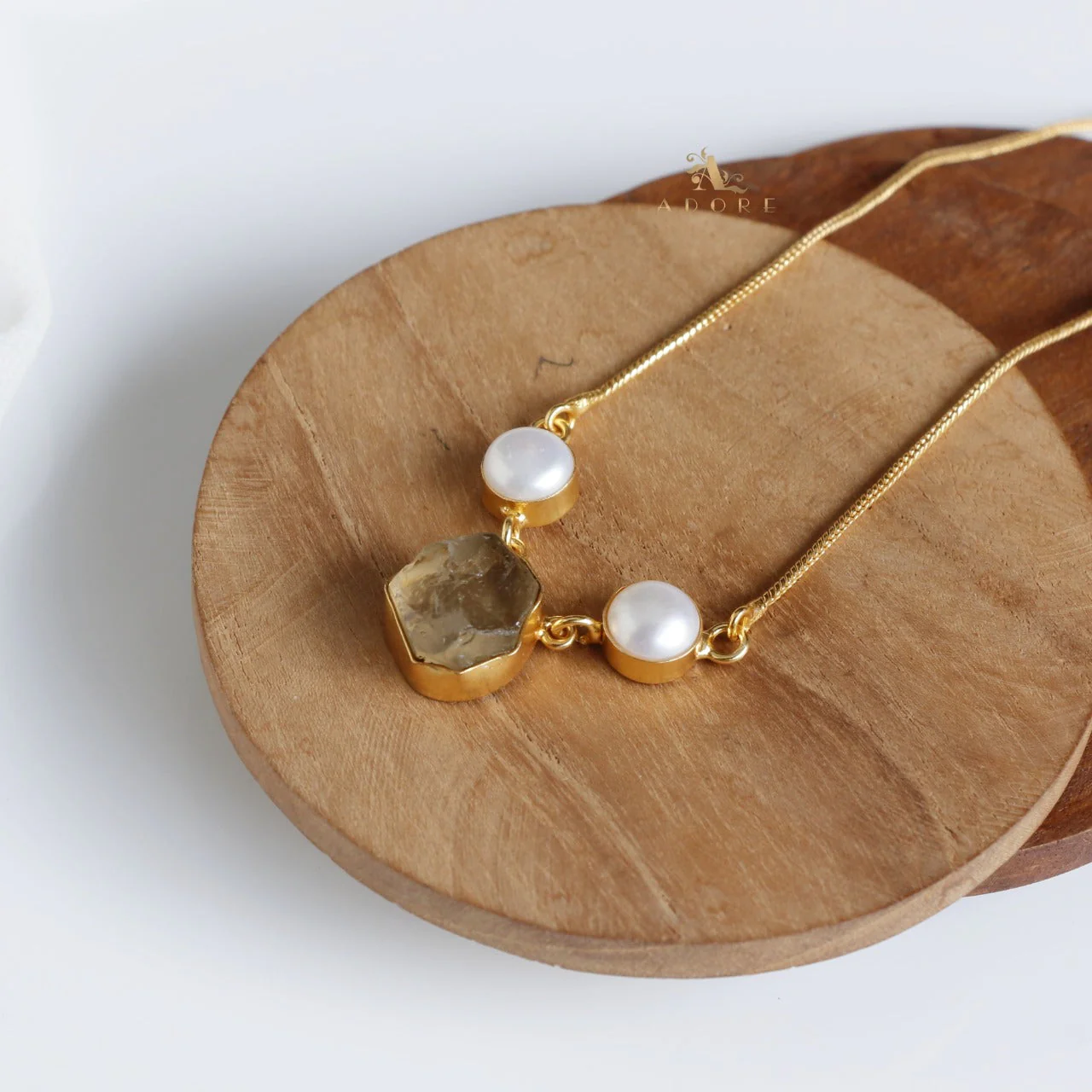 Fresh Water Pearl With Raw Stone Neckpiece - Image 25