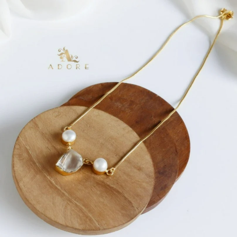 Fresh Water Pearl With Raw Stone Neckpiece - Image 29
