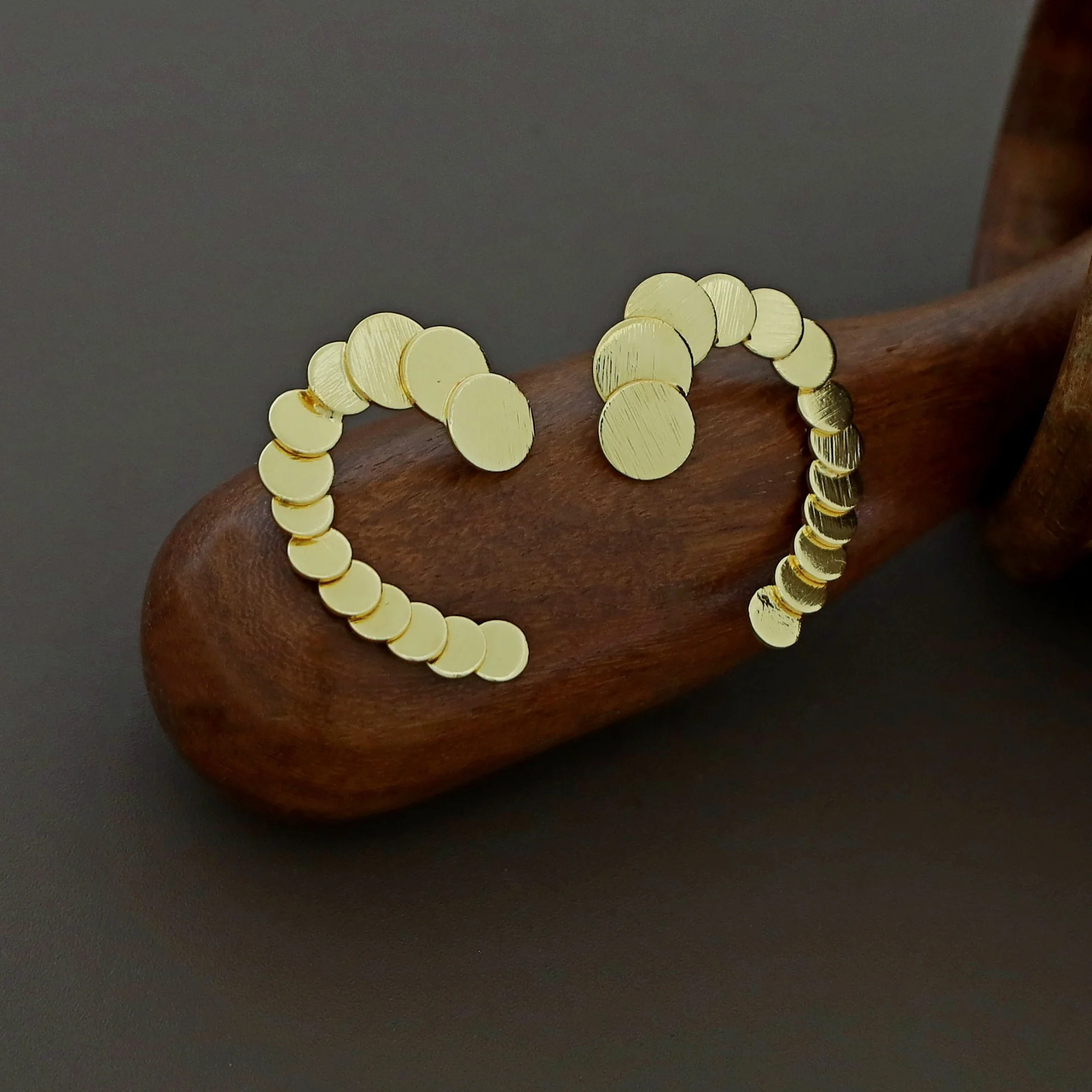 Fulki Overlapping Golden Mini Circle Earring - Image 2