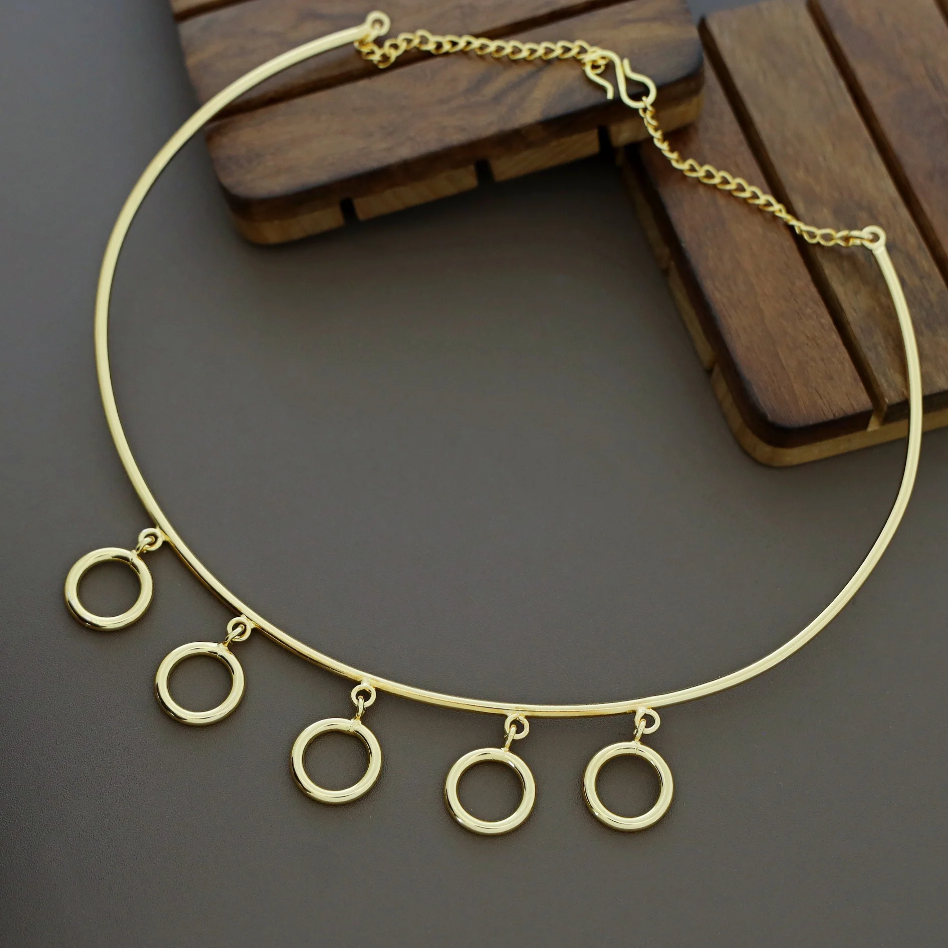 Gargi Golden Circle Hanging Neck Cuff - Image 3