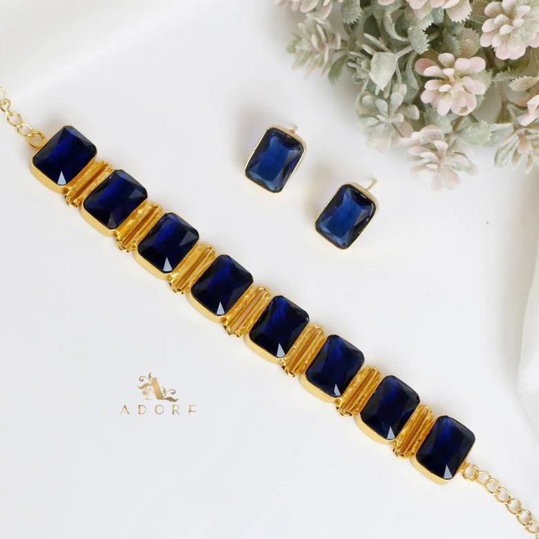 Gayal Glossy Rectangle Choker With Stud - Image 12