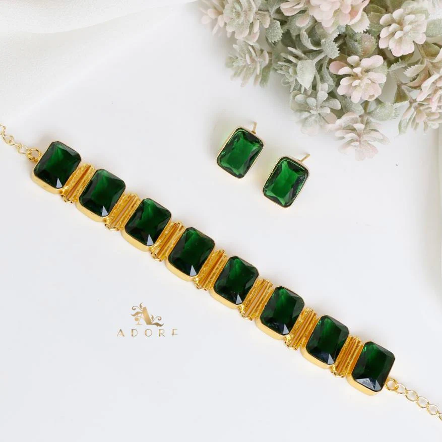 Gayal Glossy Rectangle Choker With Stud - Image 13
