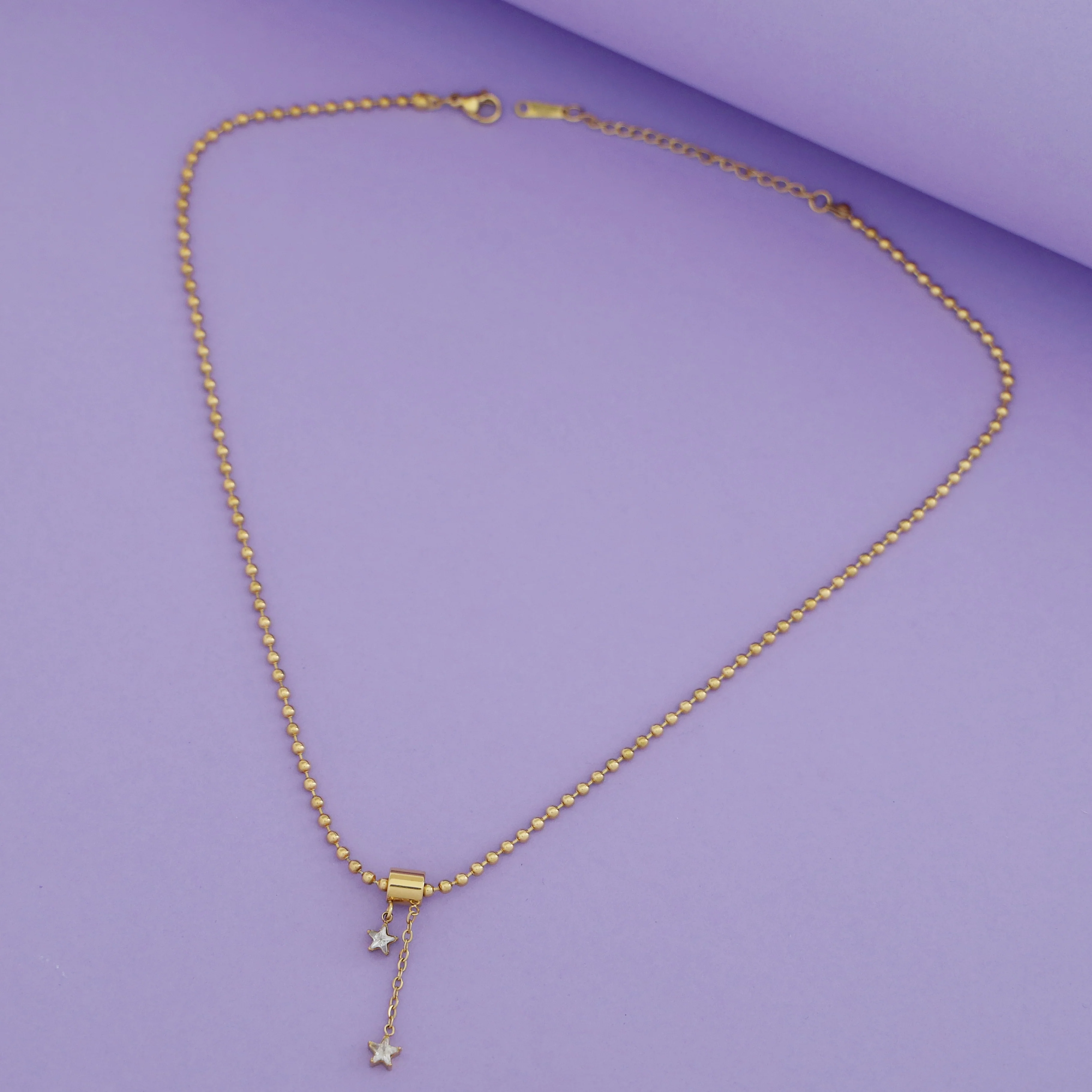 Gina Golden Ball Hanging Stars Neckpiece - Image 4