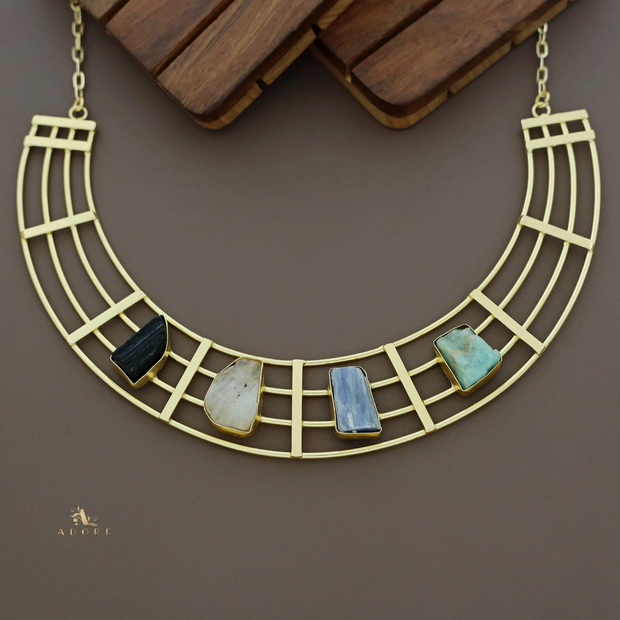 Stuti Golden Tetra Raw Stone Neckpiece - Image 10