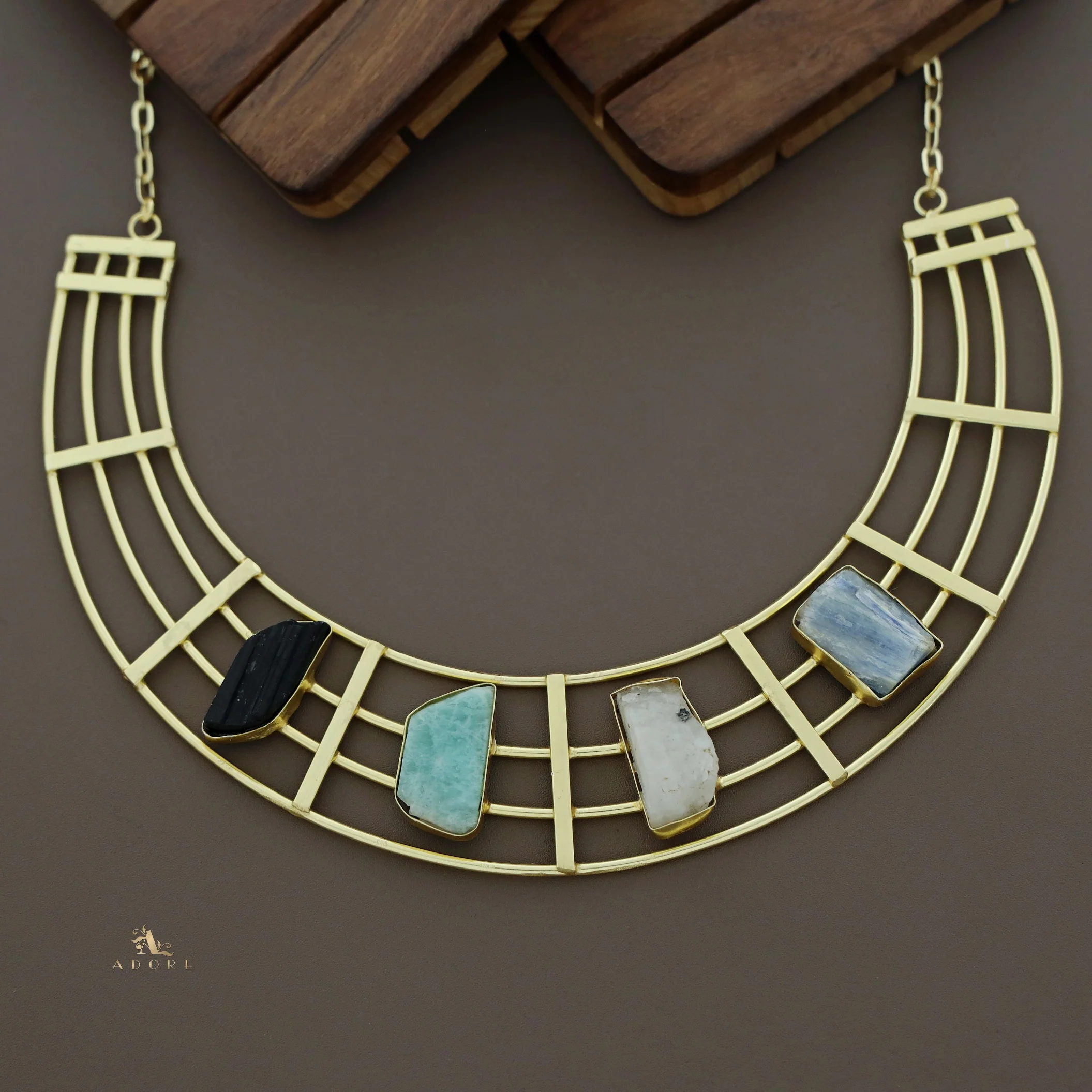 Stuti Golden Tetra Raw Stone Neckpiece - Image 11