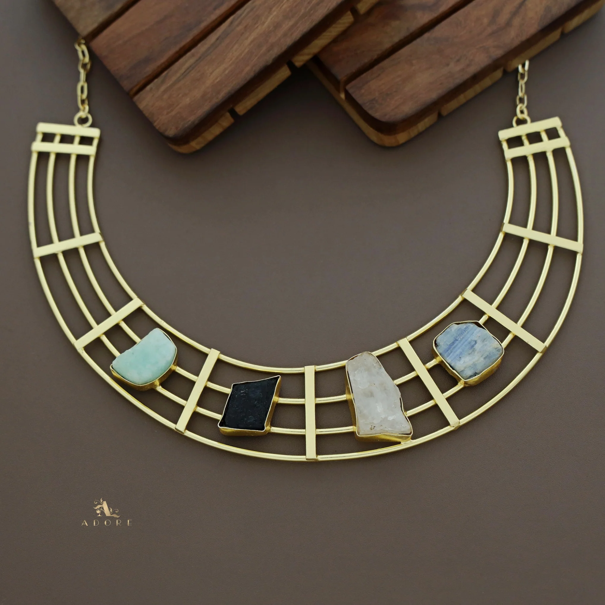 Stuti Golden Tetra Raw Stone Neckpiece - Image 13