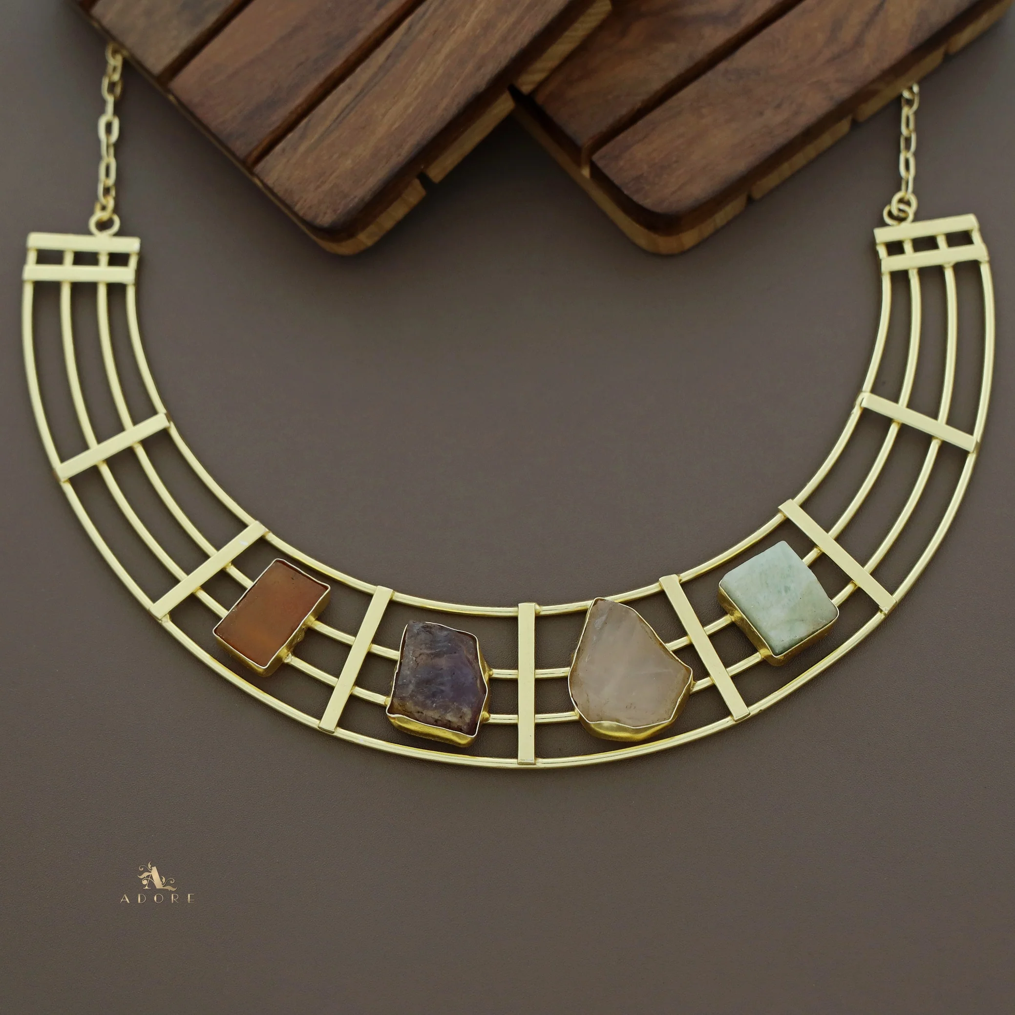 Stuti Golden Tetra Raw Stone Neckpiece - Image 14