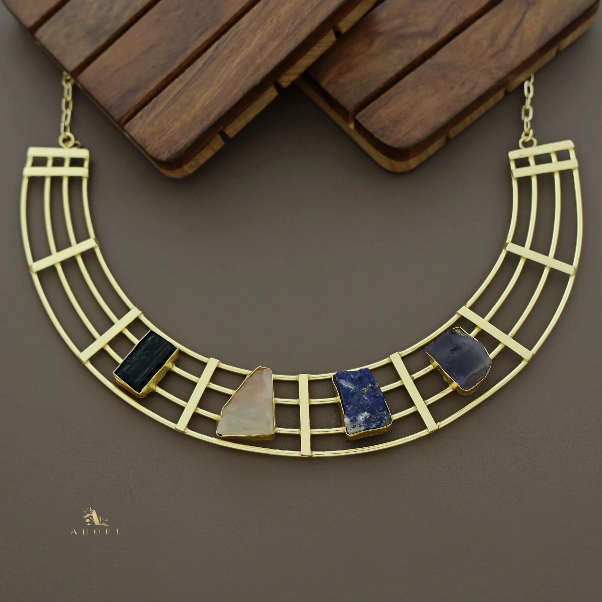 Stuti Golden Tetra Raw Stone Neckpiece - Image 15