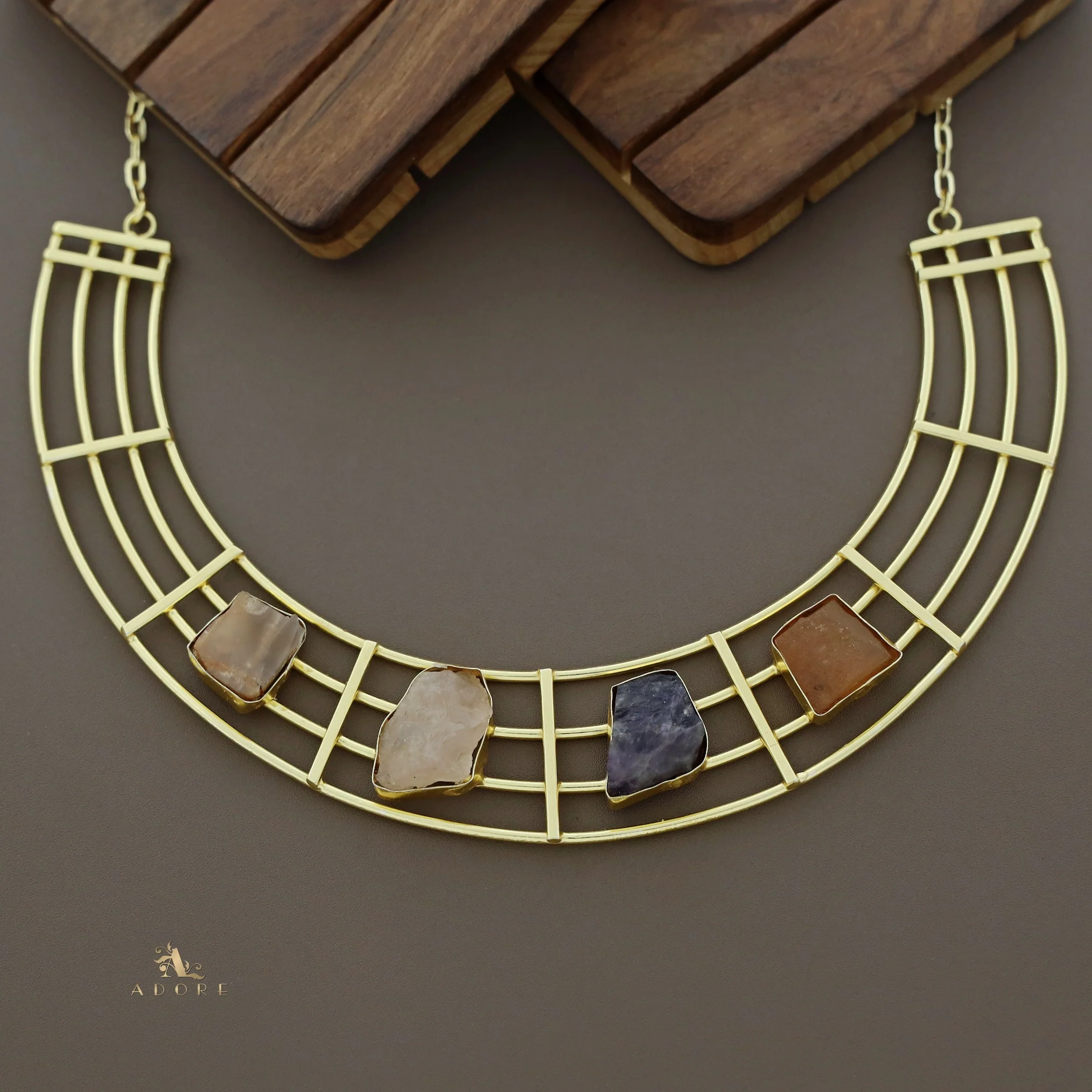 Stuti Golden Tetra Raw Stone Neckpiece - Image 16