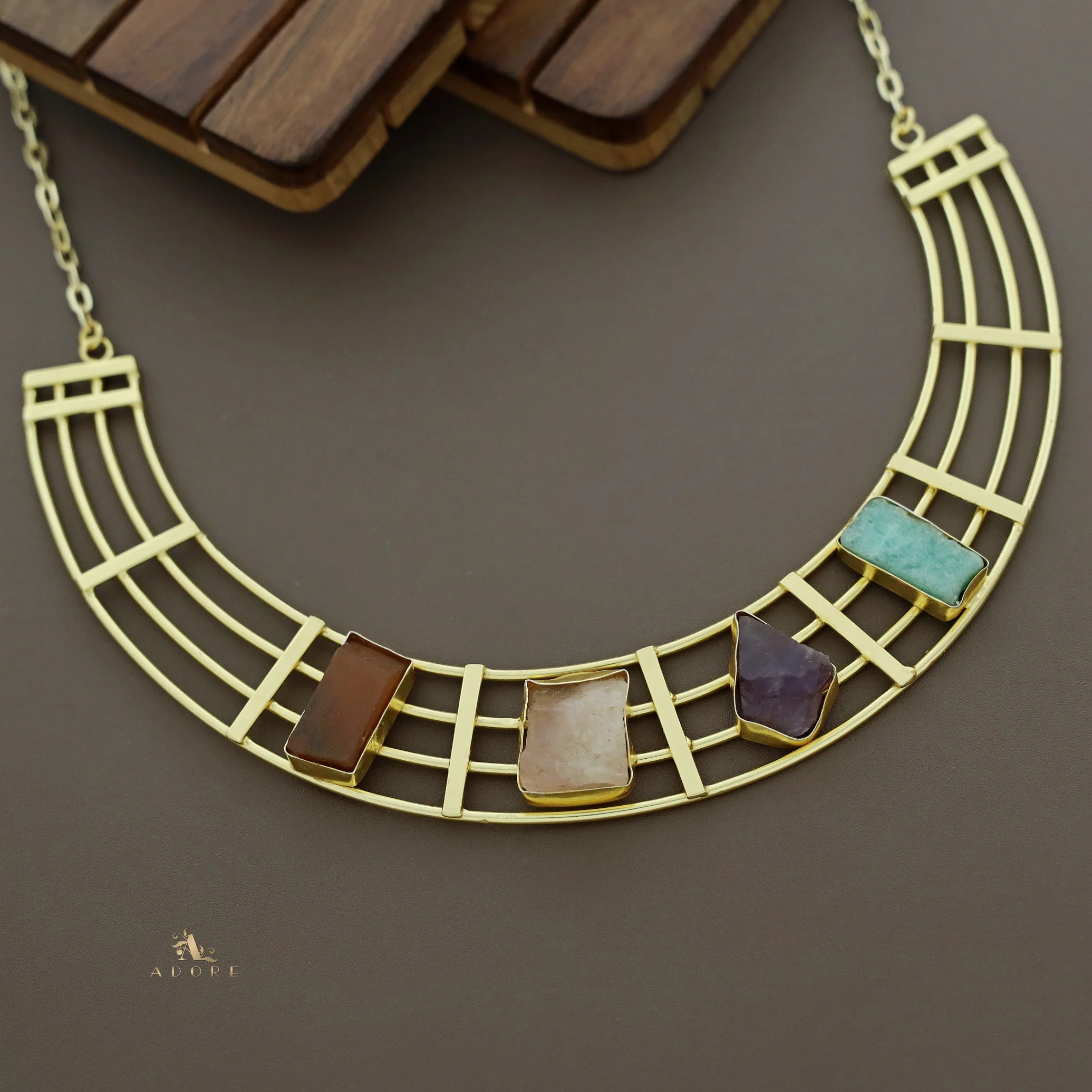 Stuti Golden Tetra Raw Stone Neckpiece - Image 5