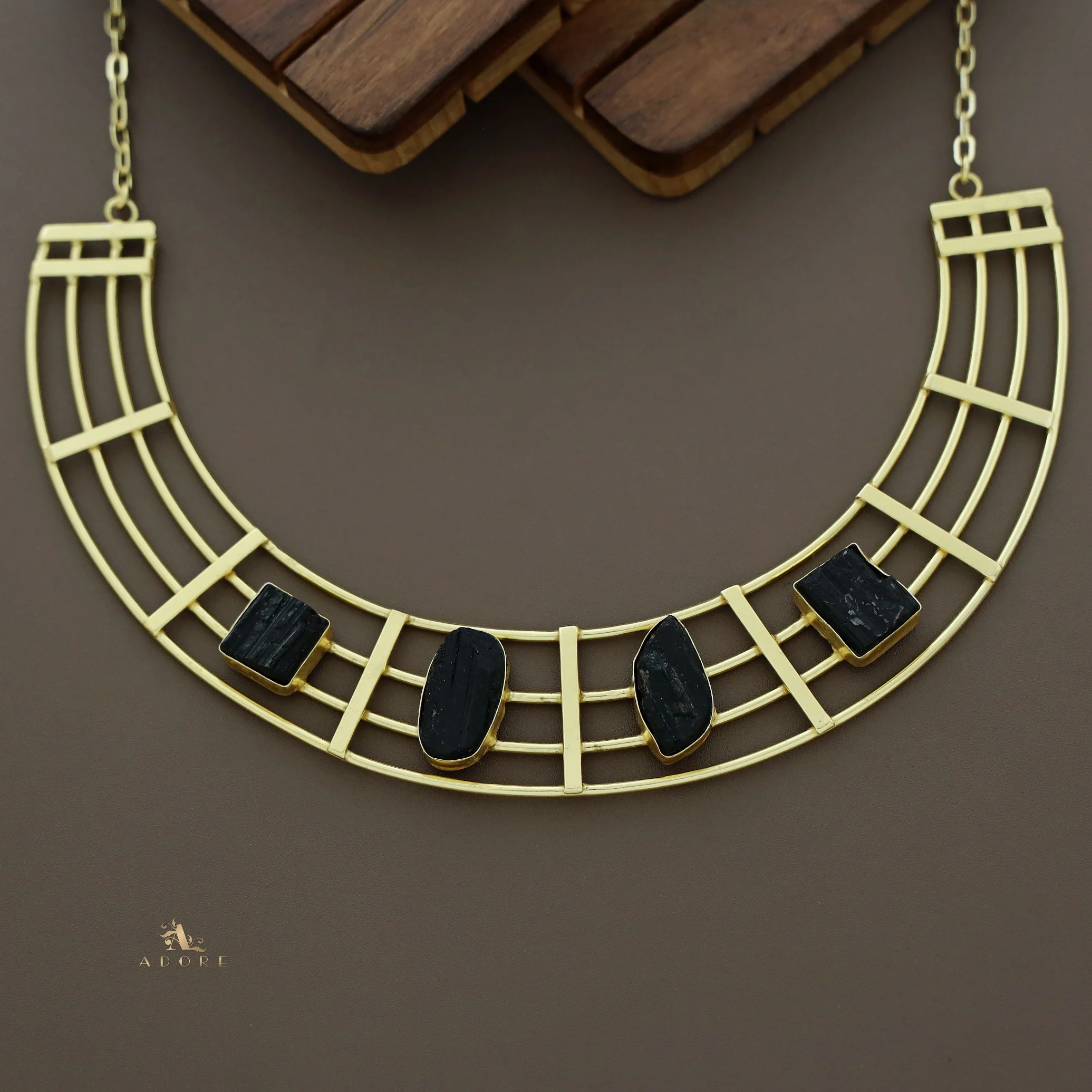 Stuti Golden Tetra Raw Stone Neckpiece - Image 7