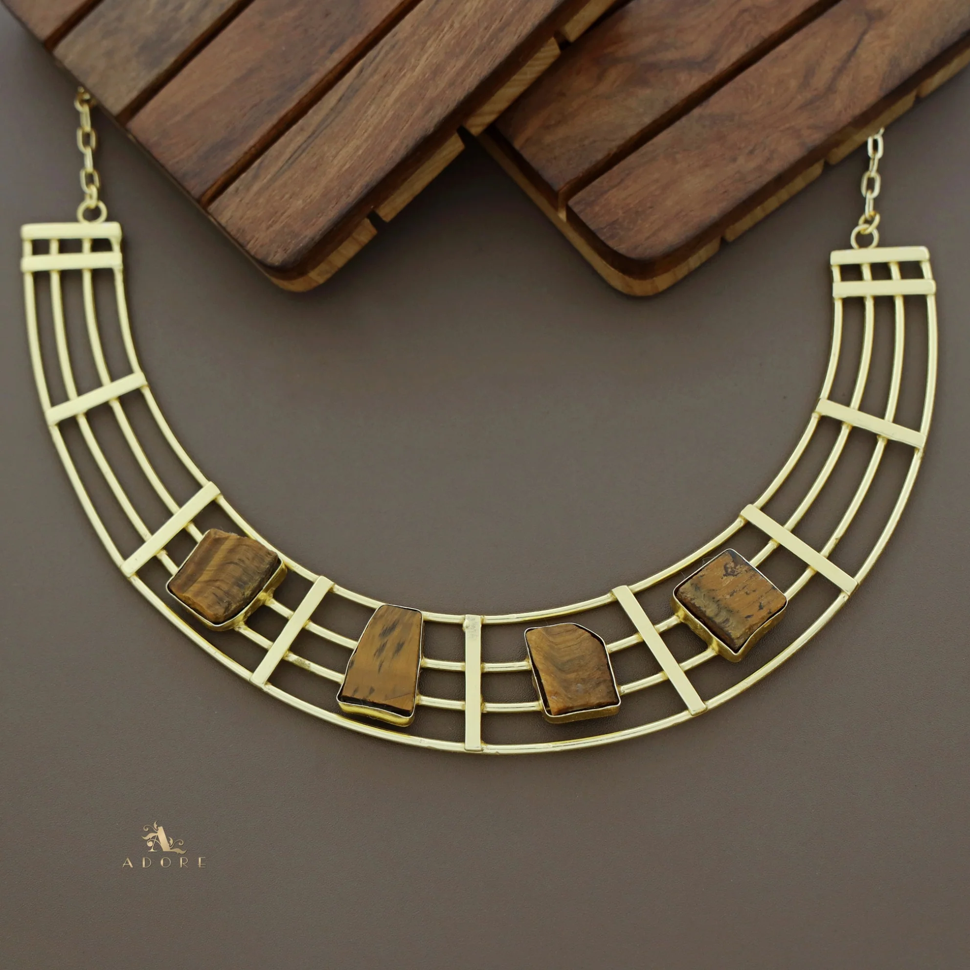 Stuti Golden Tetra Raw Stone Neckpiece - Image 9