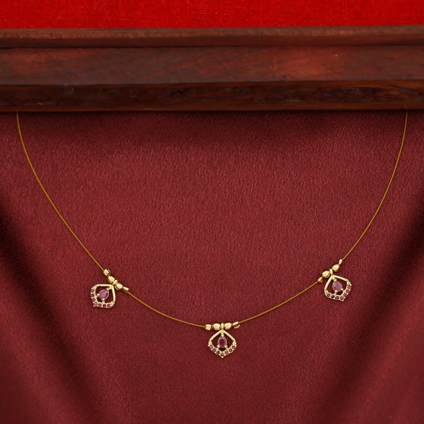 Gitika Tri Drop String Neckpiece - Image 2