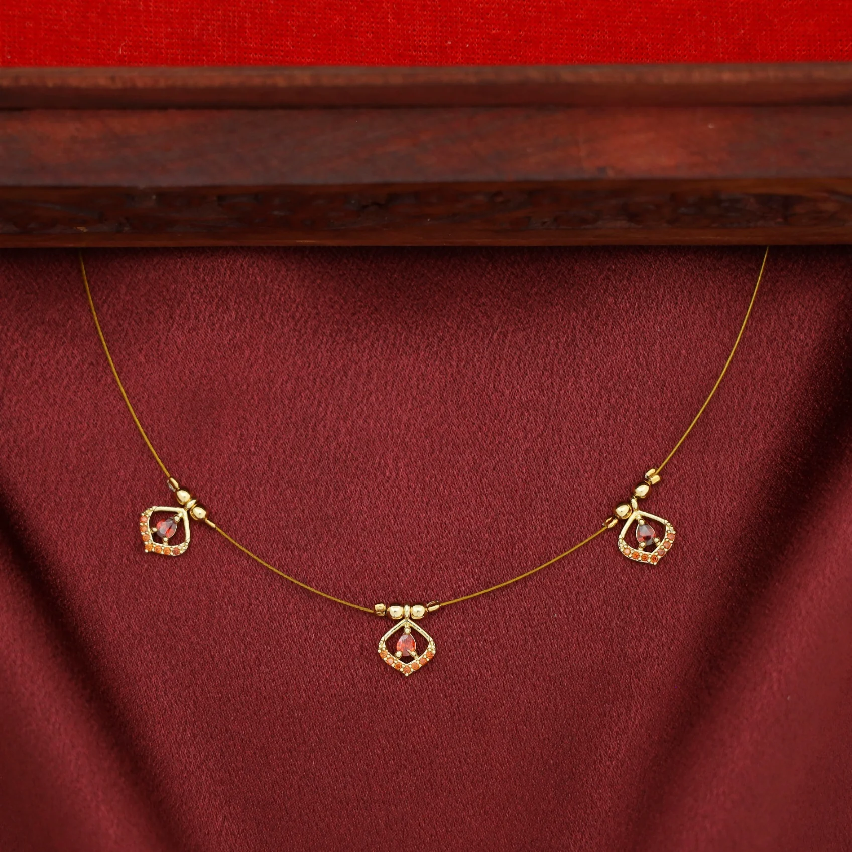 Gitika Tri Drop String Neckpiece - Image 4