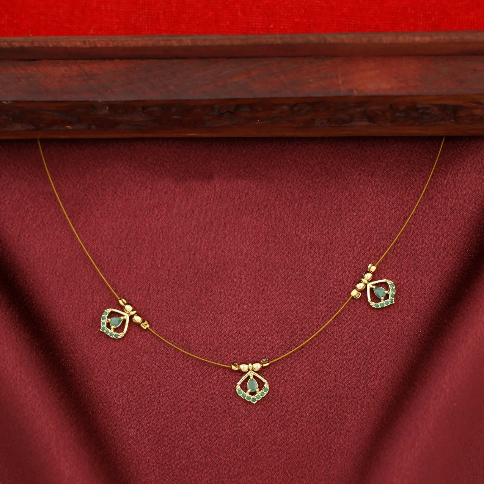 Gitika Tri Drop String Neckpiece - Image 5