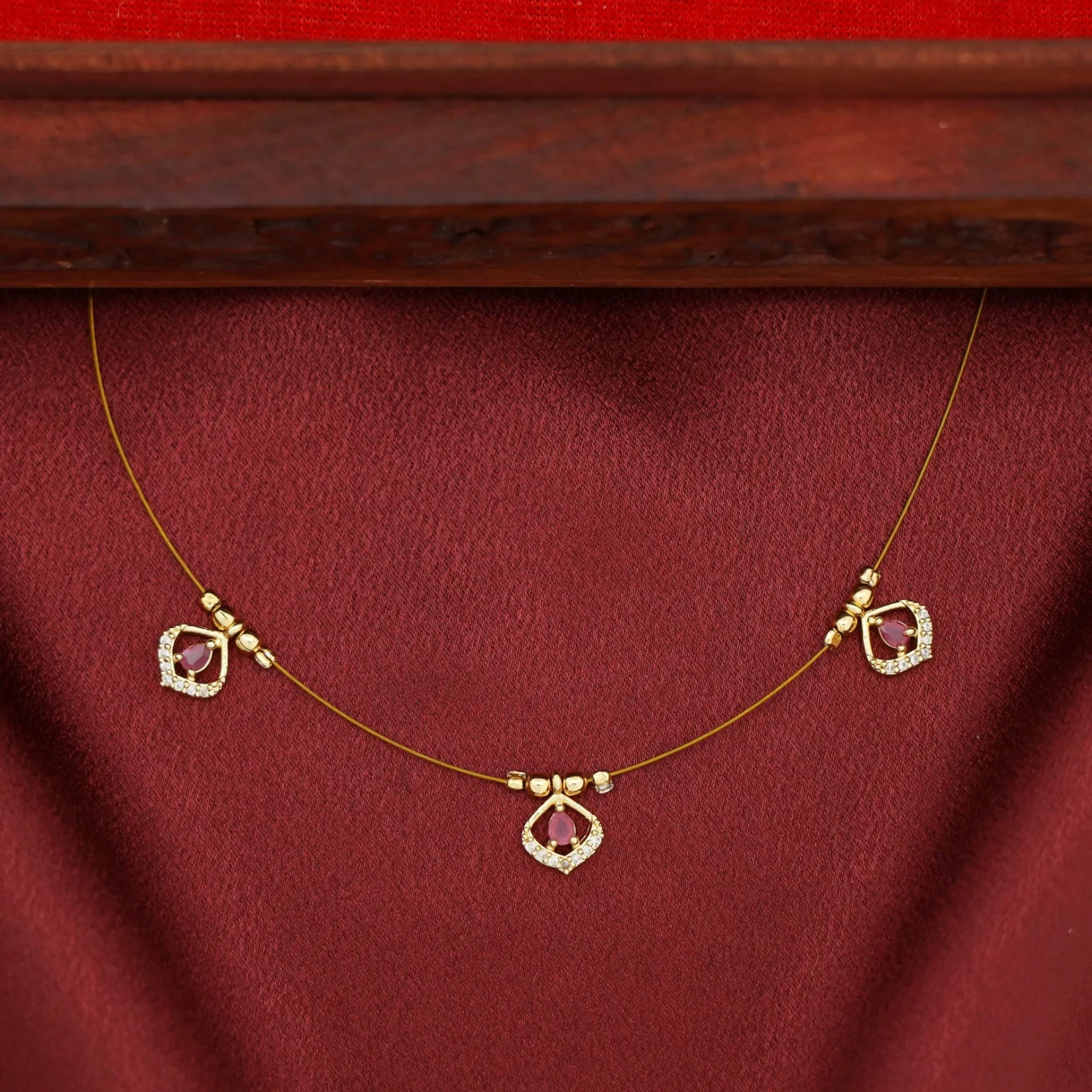 Gitika Tri Drop String Neckpiece - Image 6