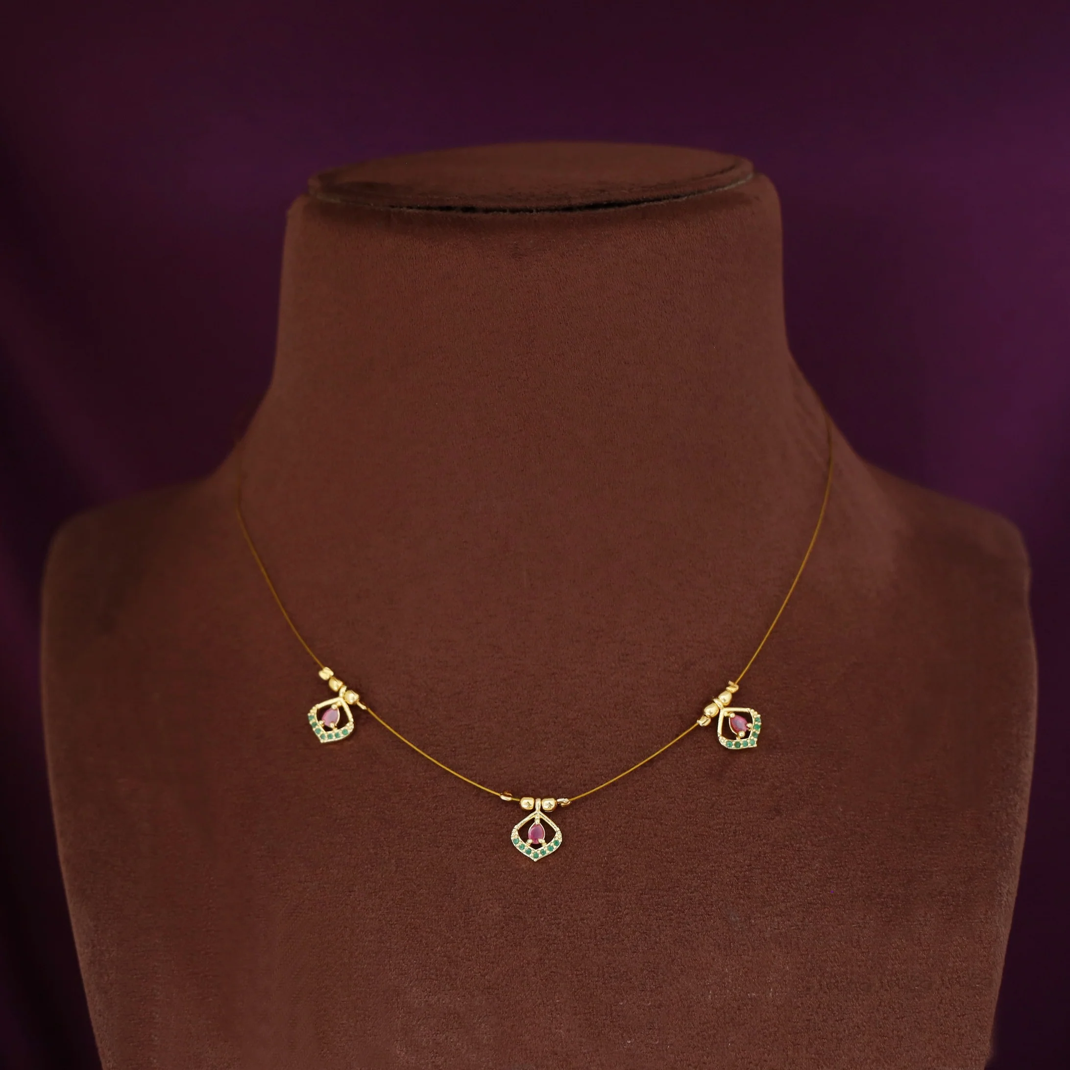 Gitika Tri Drop String Neckpiece - Image 7