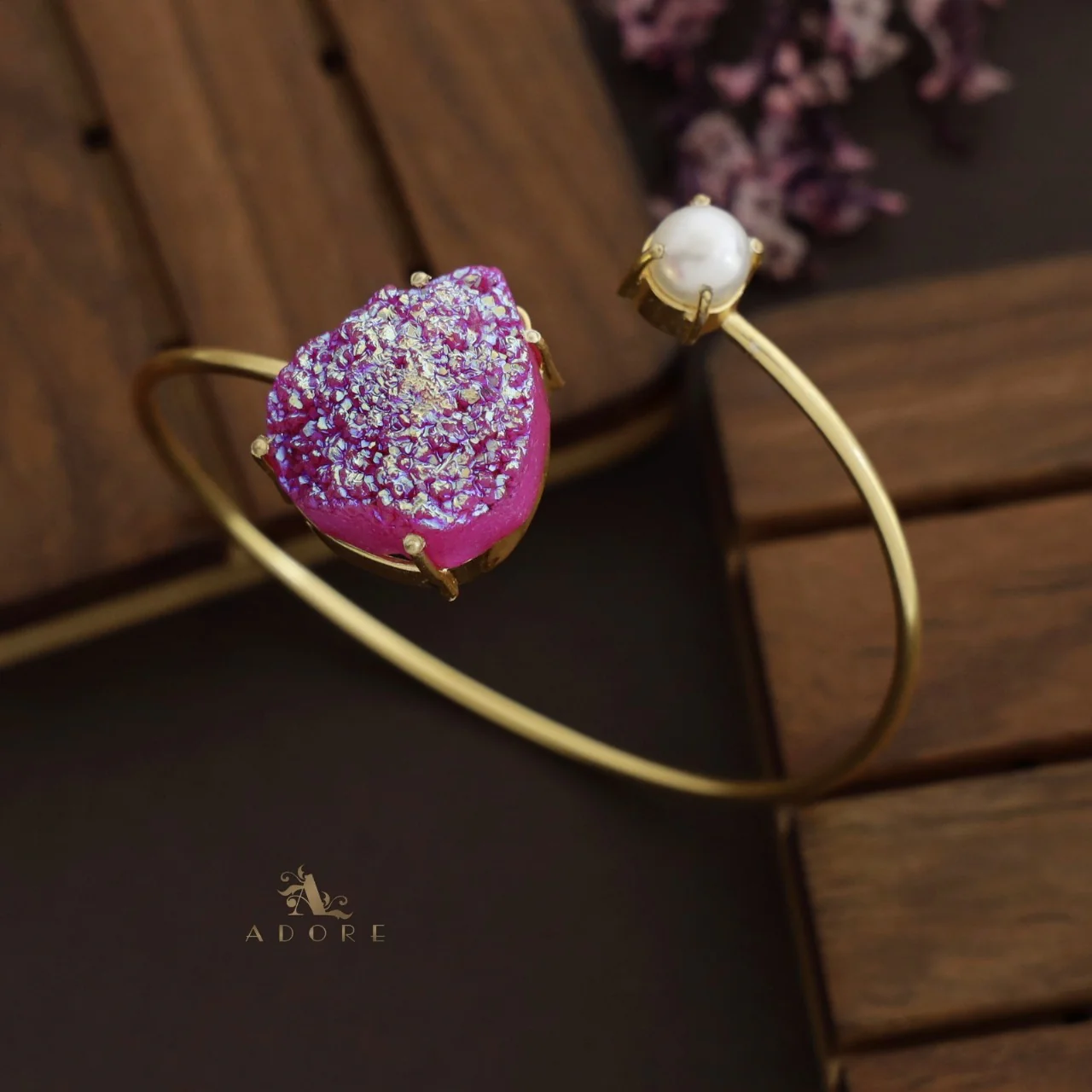 Glittery Multi Shaped Druzy Stone Bangles - Image 11