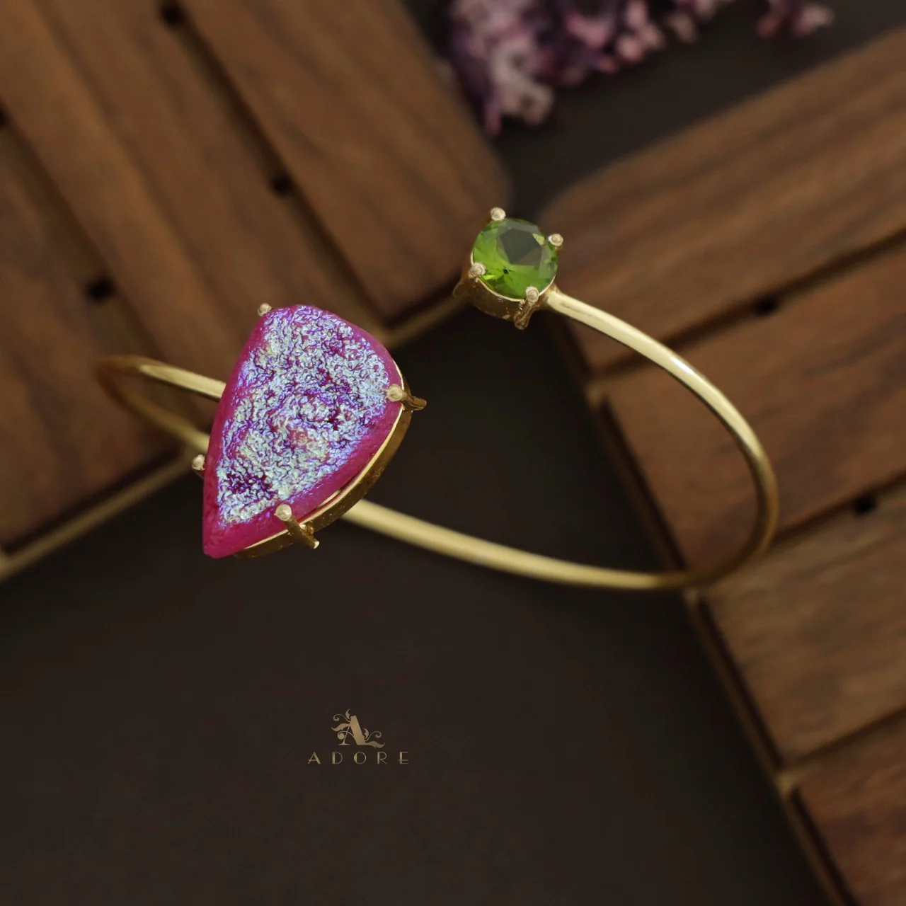 Glittery Multi Shaped Druzy Stone Bangles - Image 13