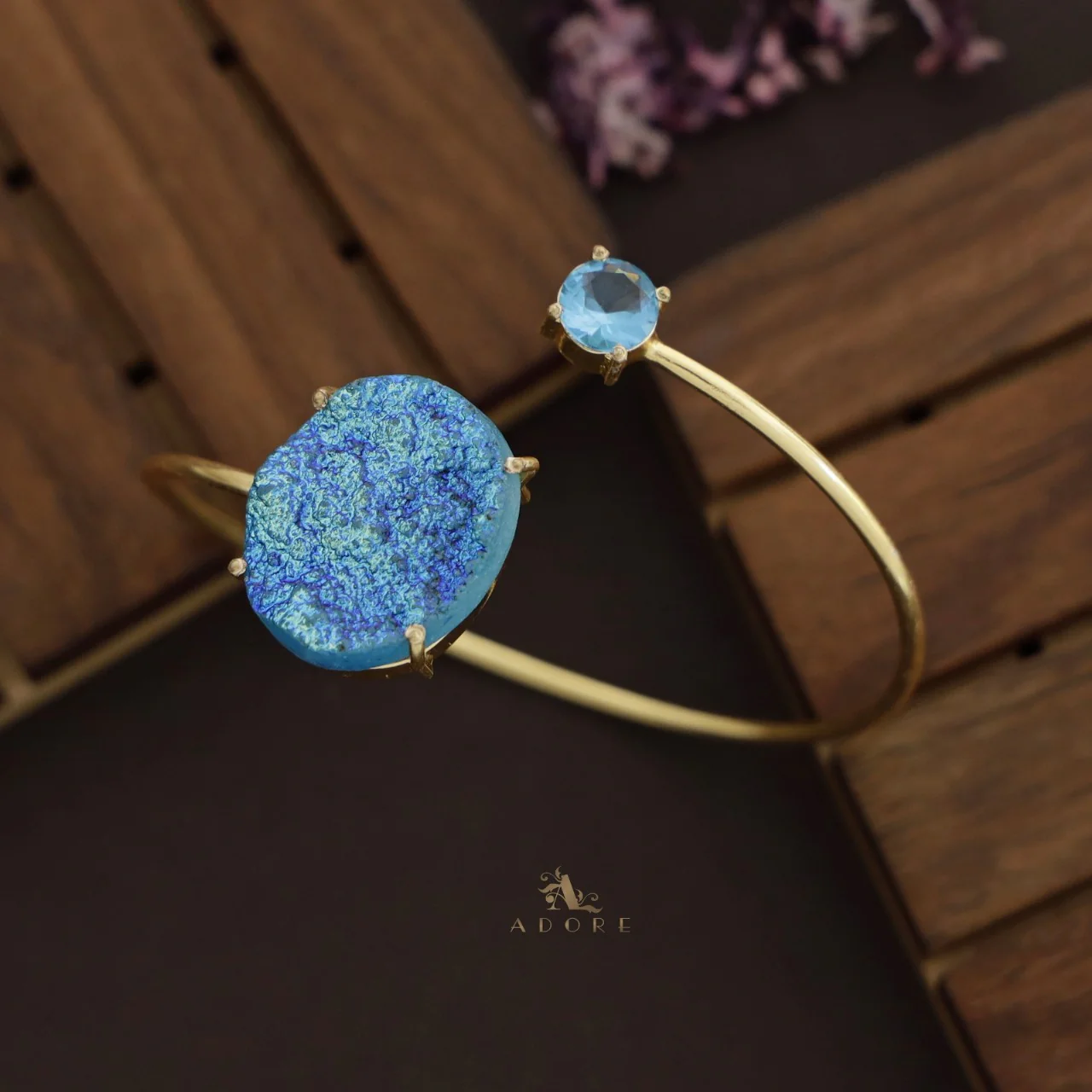 Glittery Multi Shaped Druzy Stone Bangles - Image 2