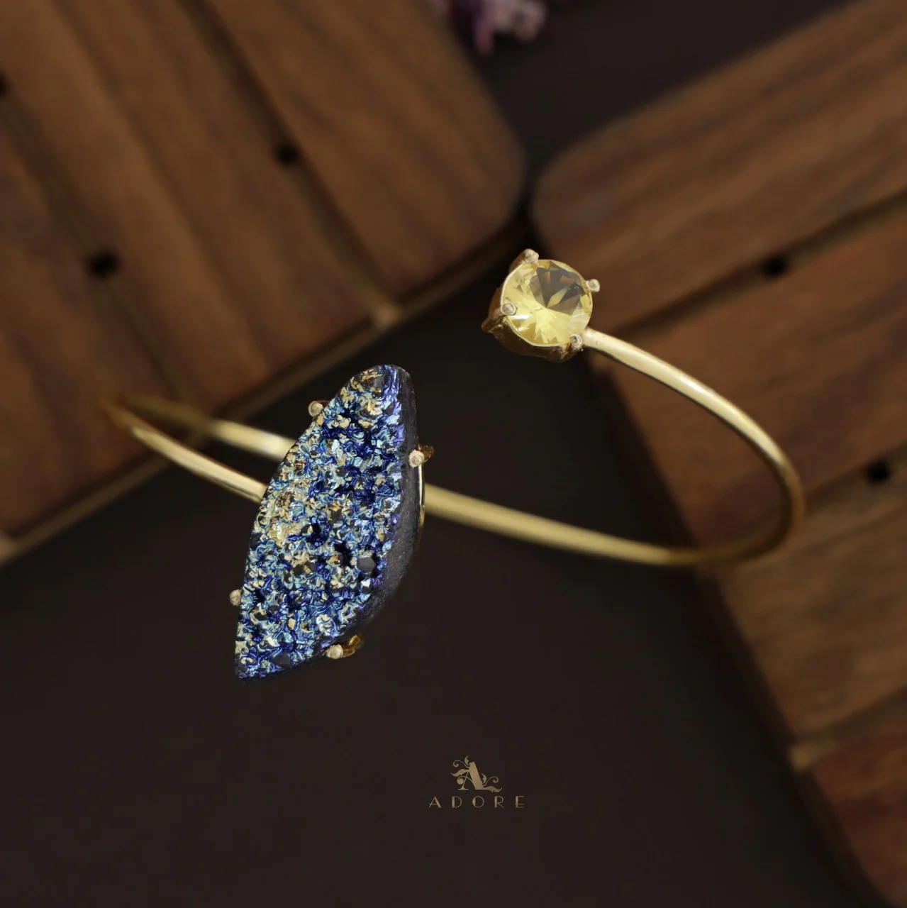 Glittery Multi Shaped Druzy Stone Bangles - Image 3