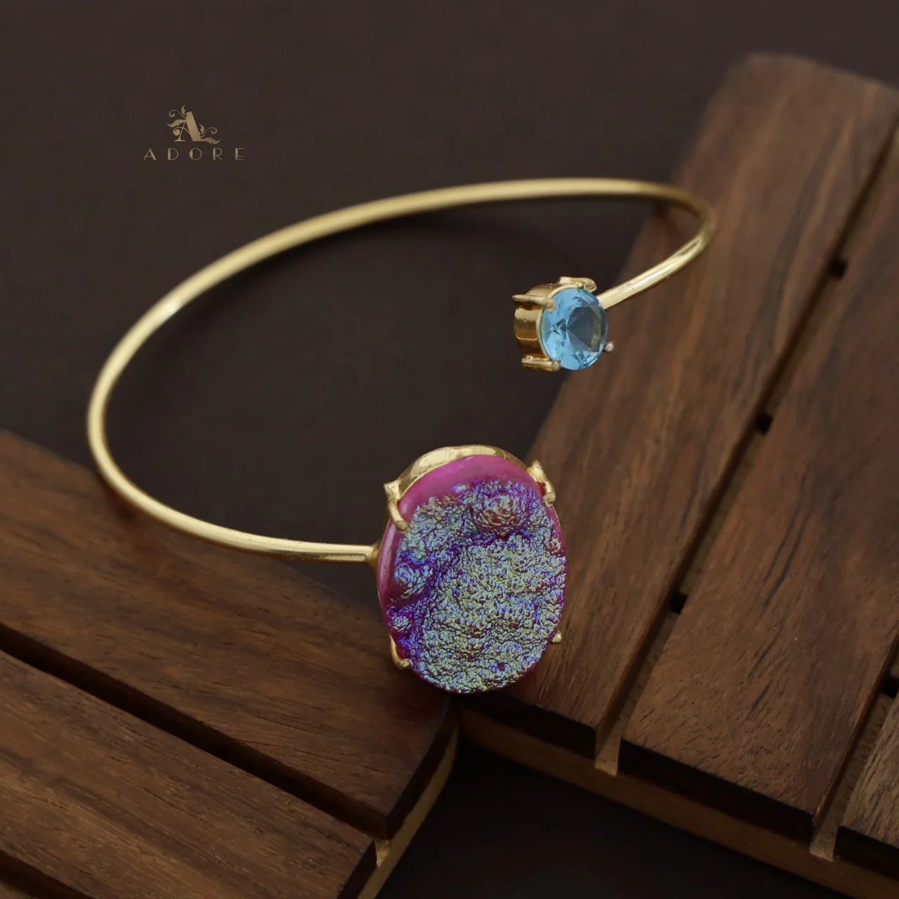 Glittery Multi Shaped Druzy Stone Bangles - Image 5