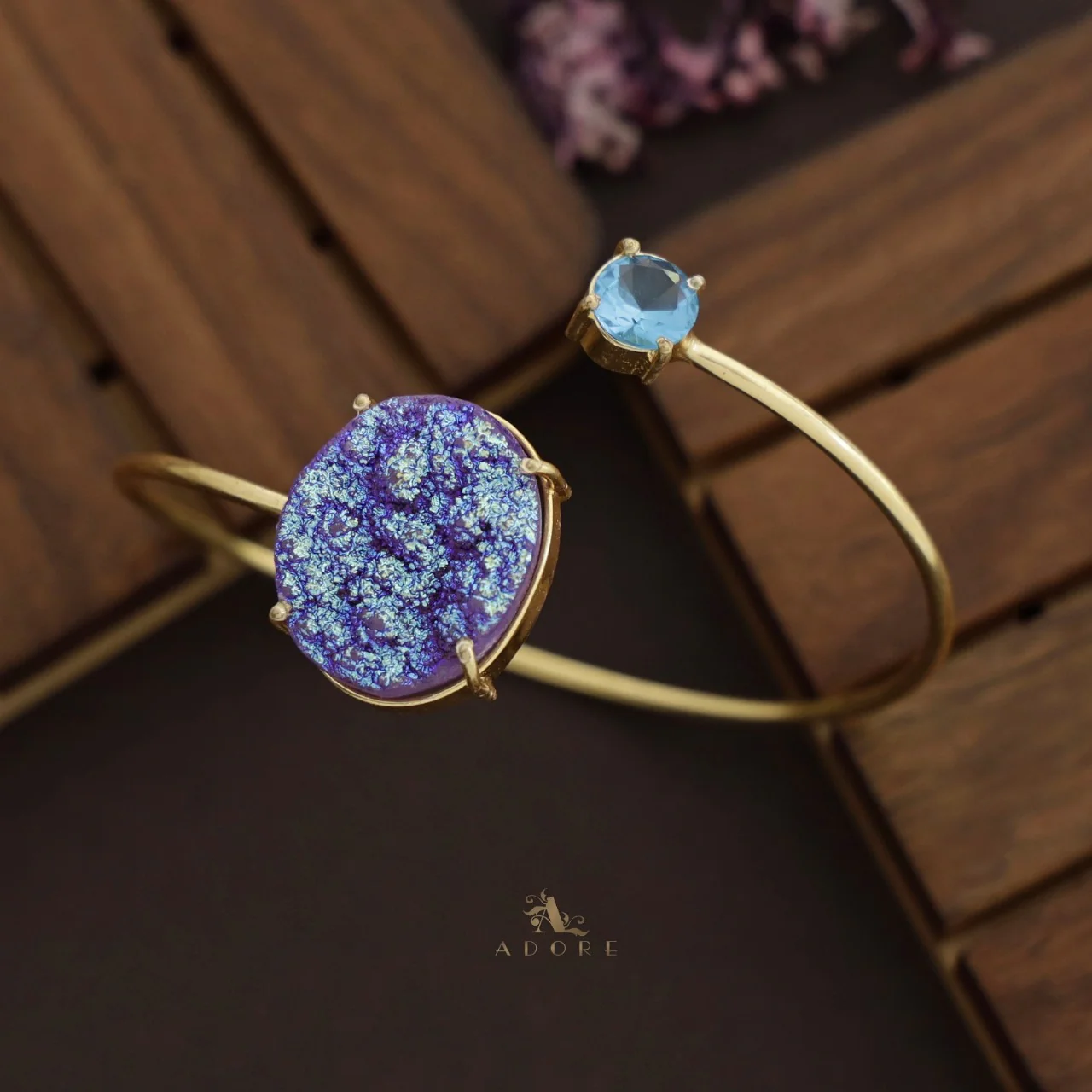 Glittery Multi Shaped Druzy Stone Bangles - Image 6