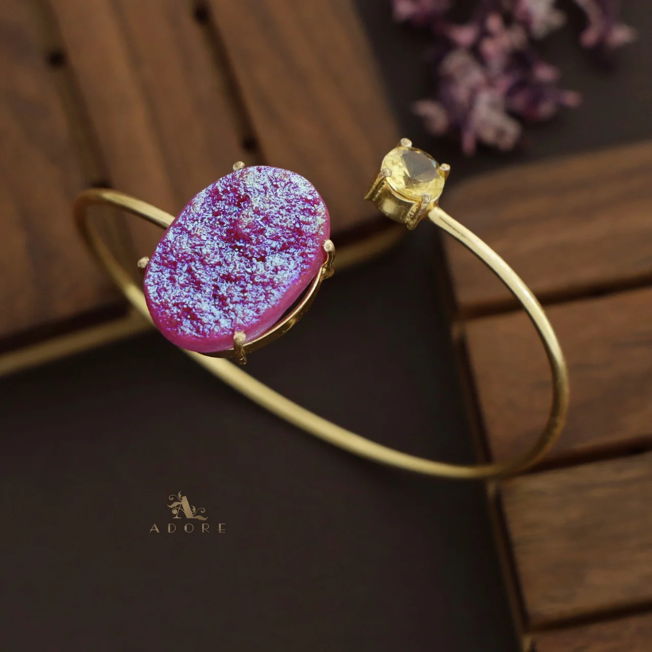 Glittery Multi Shaped Druzy Stone Bangles - Image 8