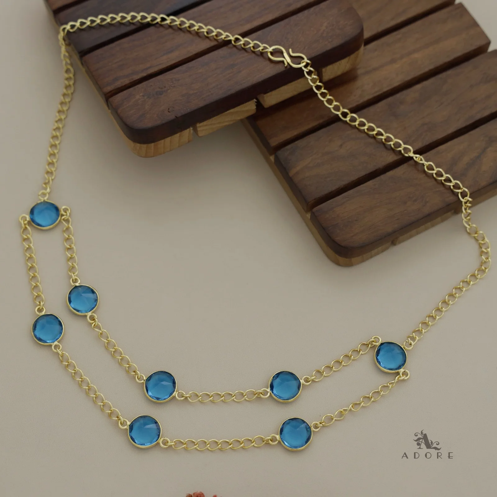 Glossy Alohi 8 Stone Double Layer Neckpiece - Image 10