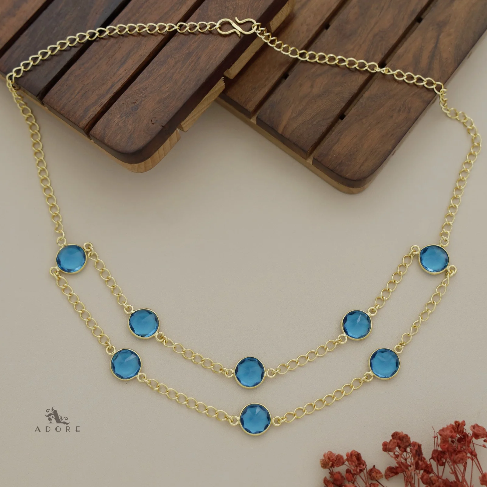 Glossy Alohi 8 Stone Double Layer Neckpiece - Image 11