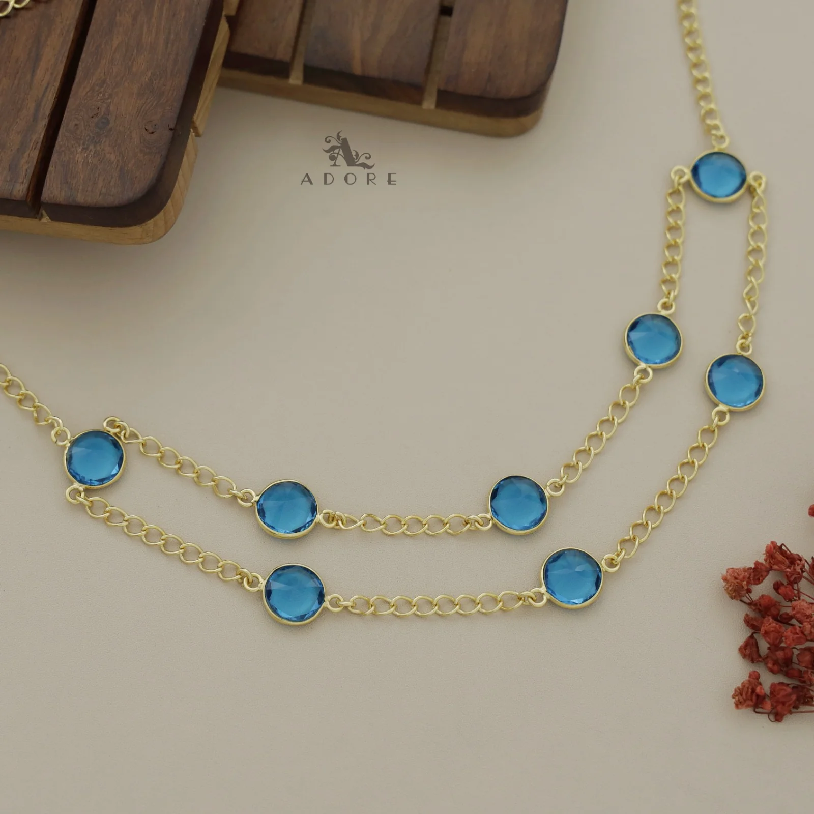 Glossy Alohi 8 Stone Double Layer Neckpiece - Image 2