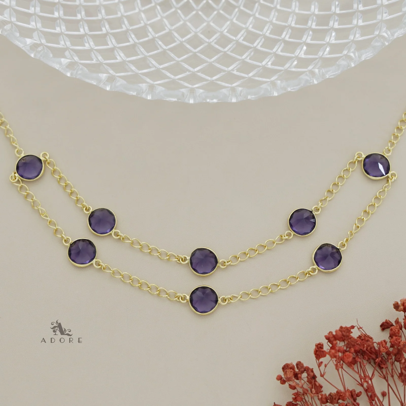 Glossy Alohi 8 Stone Double Layer Neckpiece - Image 7