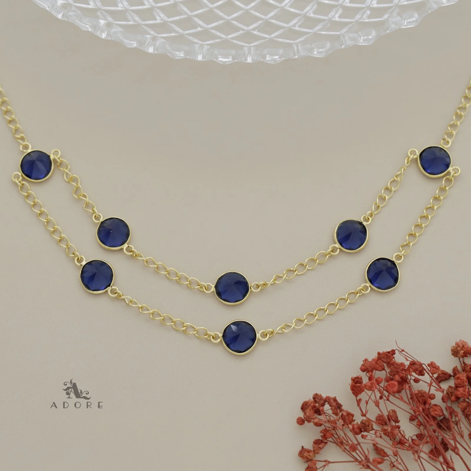 Glossy Alohi 8 Stone Double Layer Neckpiece - Image 8