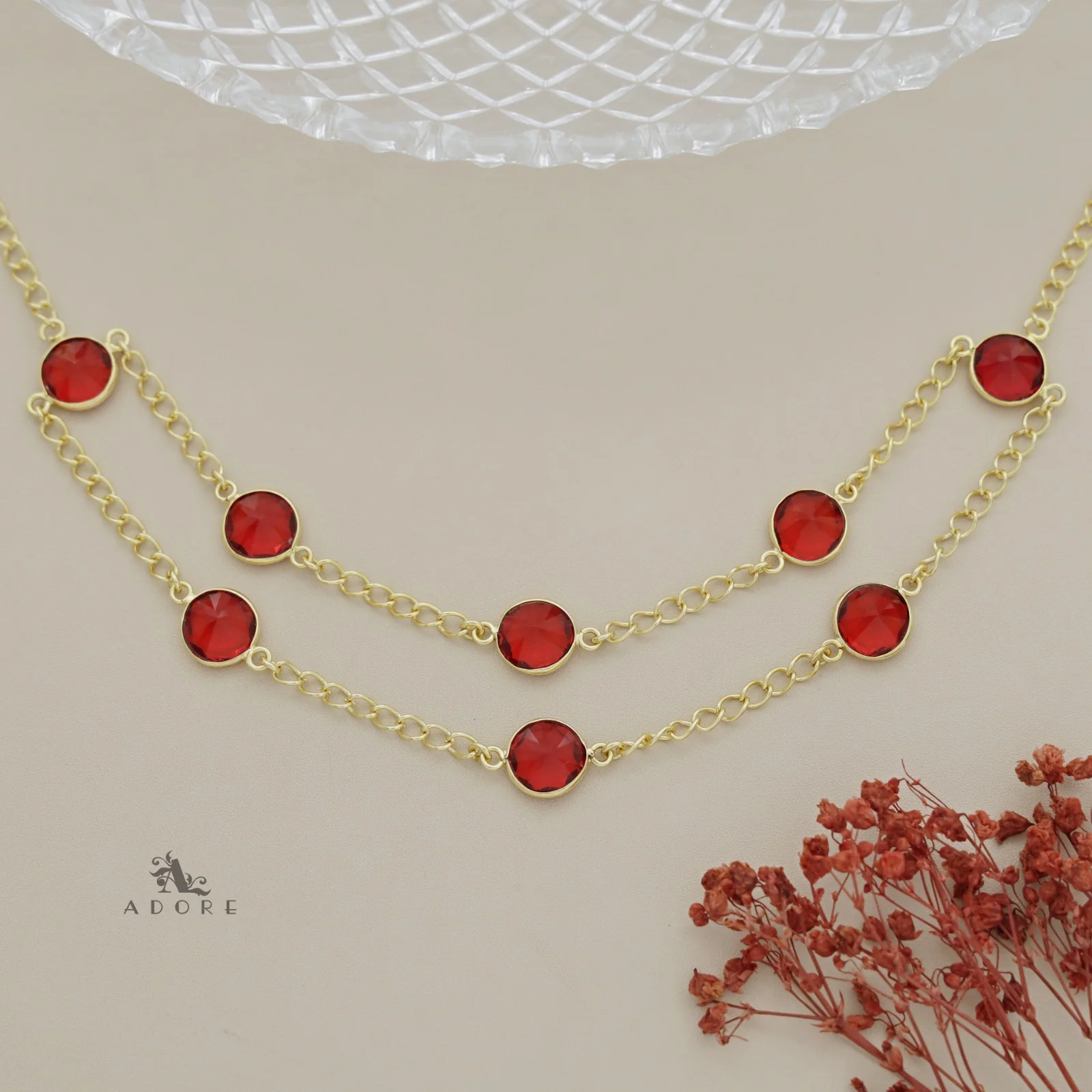 Glossy Alohi 8 Stone Double Layer Neckpiece - Image 9