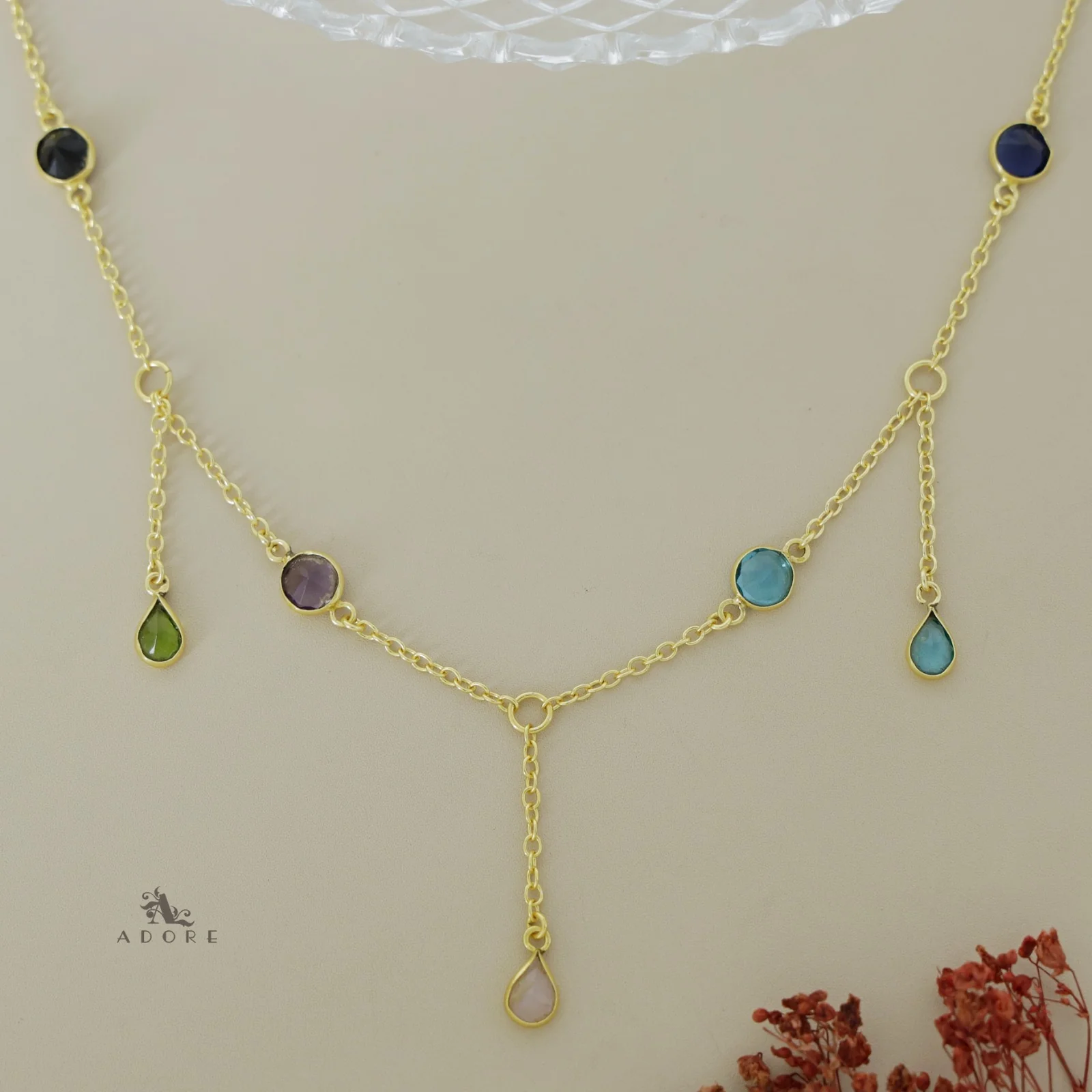 Glossy Drop 7 Stone Neckpiece - Image 10