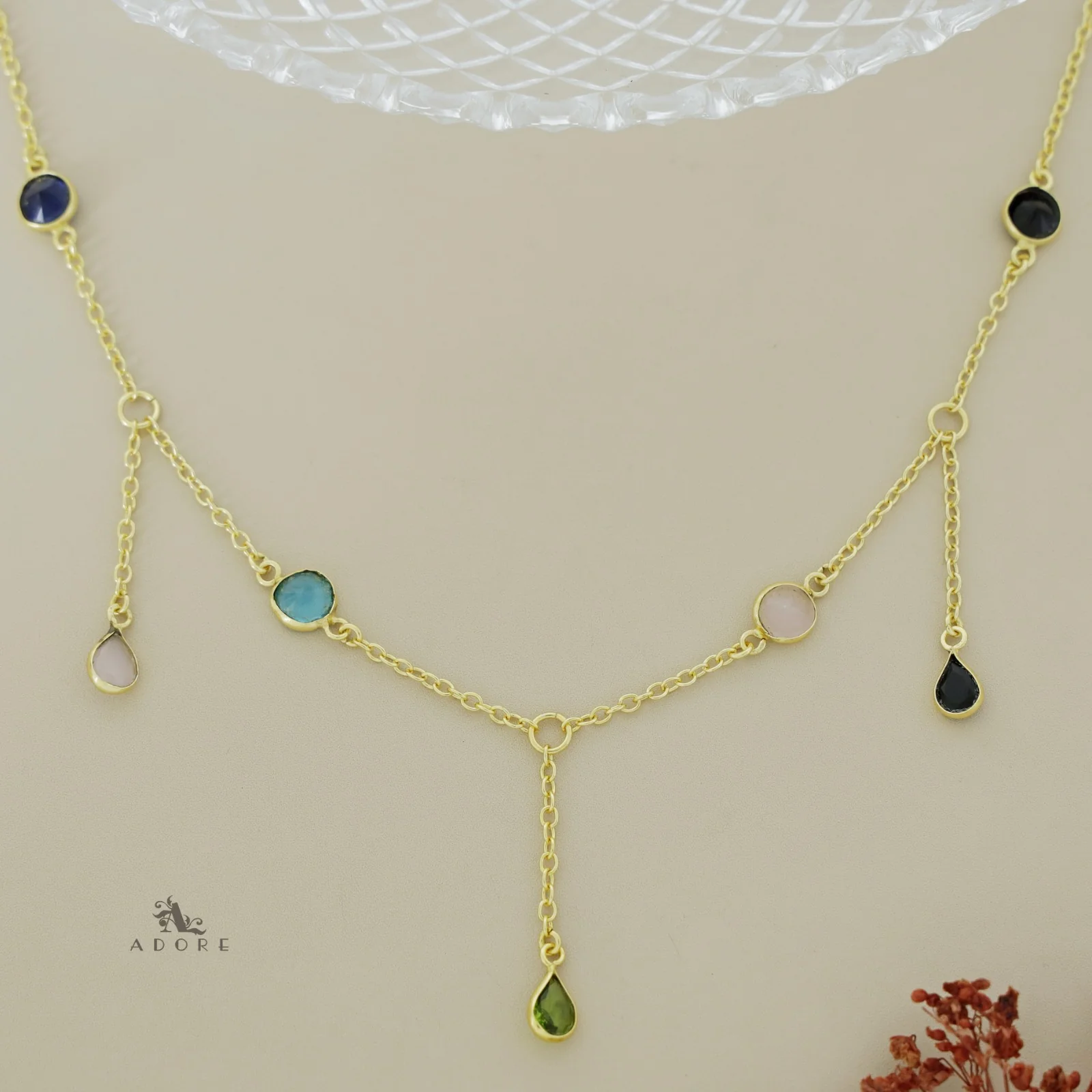 Glossy Drop 7 Stone Neckpiece - Image 11