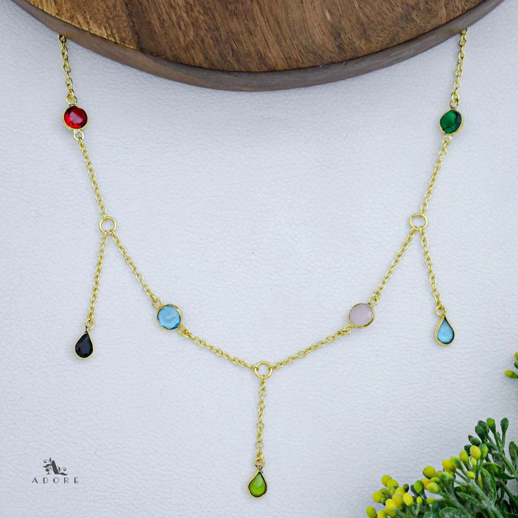 Glossy Drop 7 Stone Neckpiece - Image 13