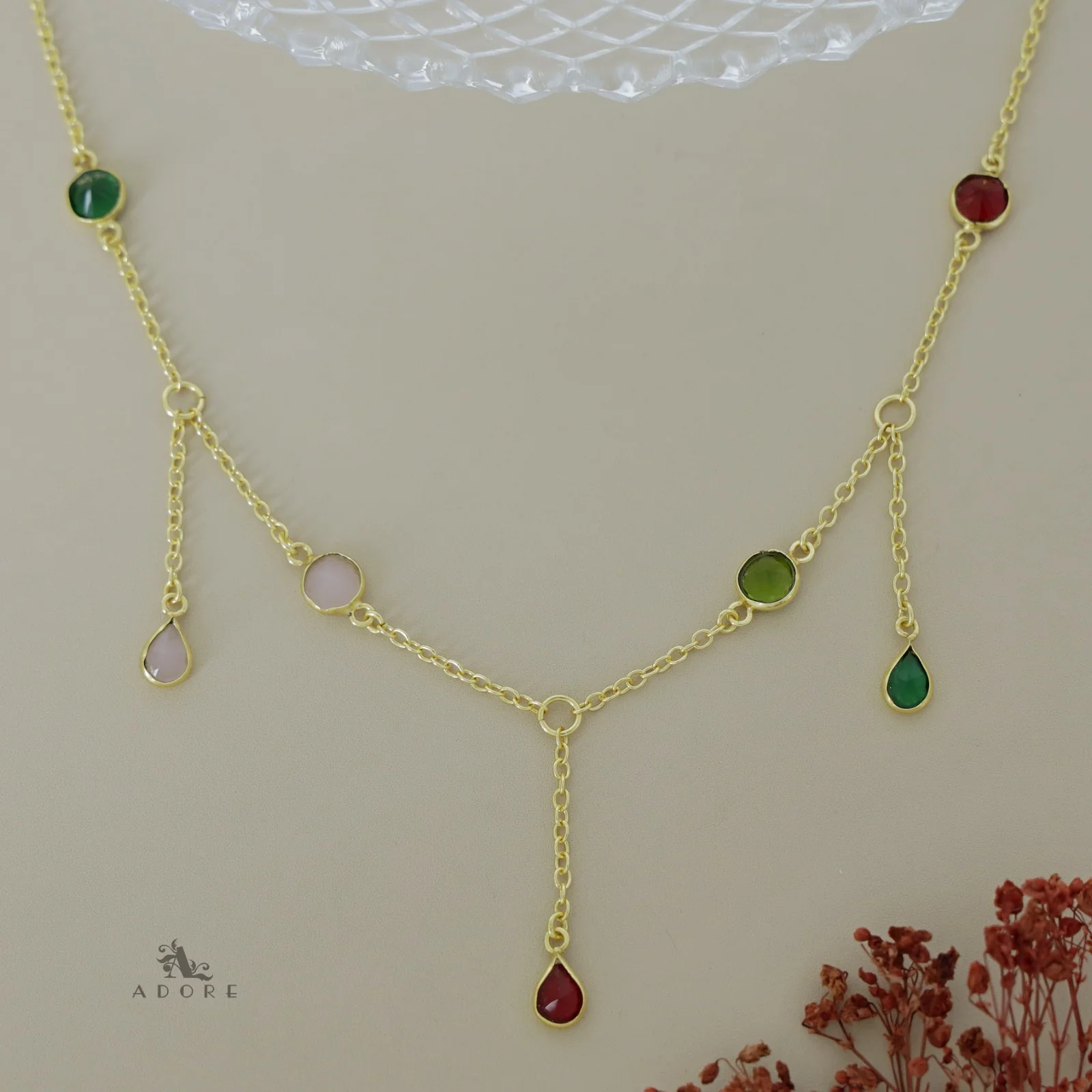 Glossy Drop 7 Stone Neckpiece - Image 5