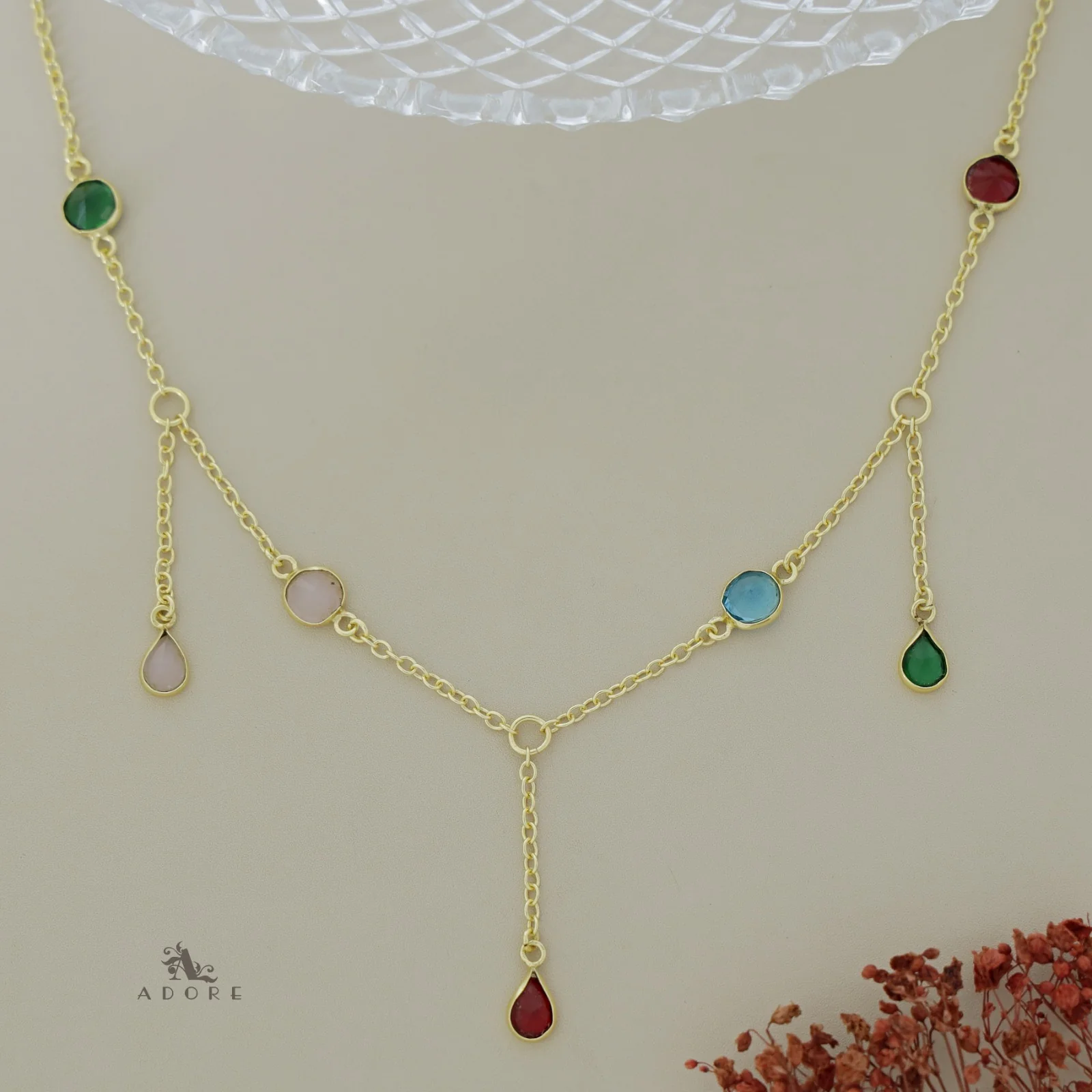 Glossy Drop 7 Stone Neckpiece - Image 6