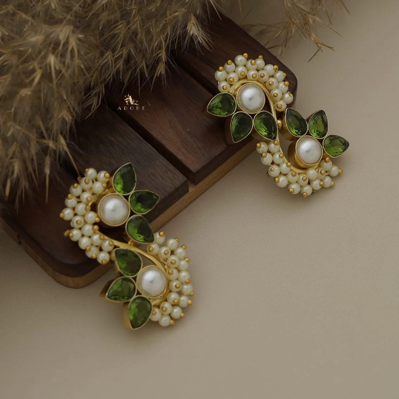 Glossy Flora Clustered Pearl Earring - Image 11