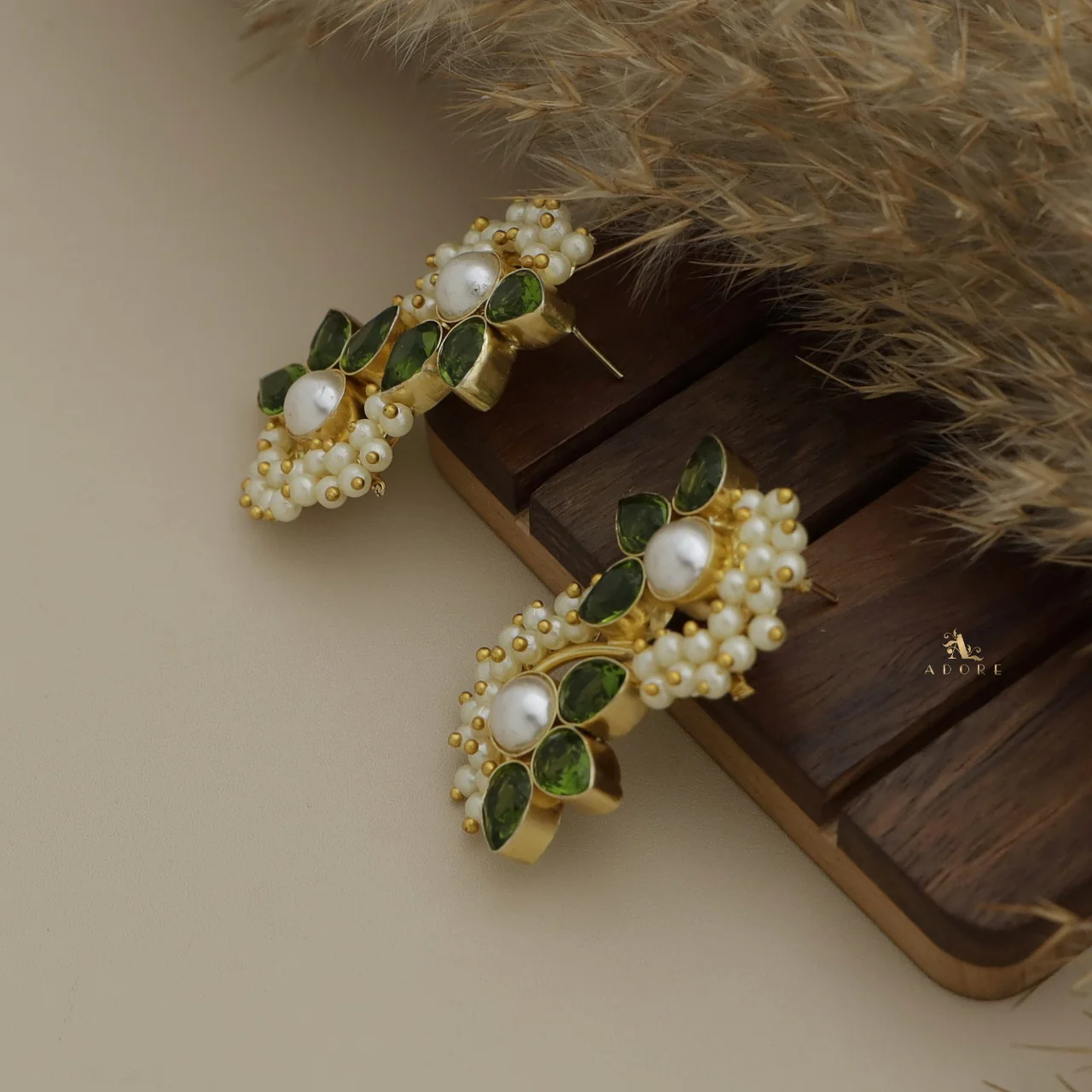 Glossy Flora Clustered Pearl Earring - Image 12