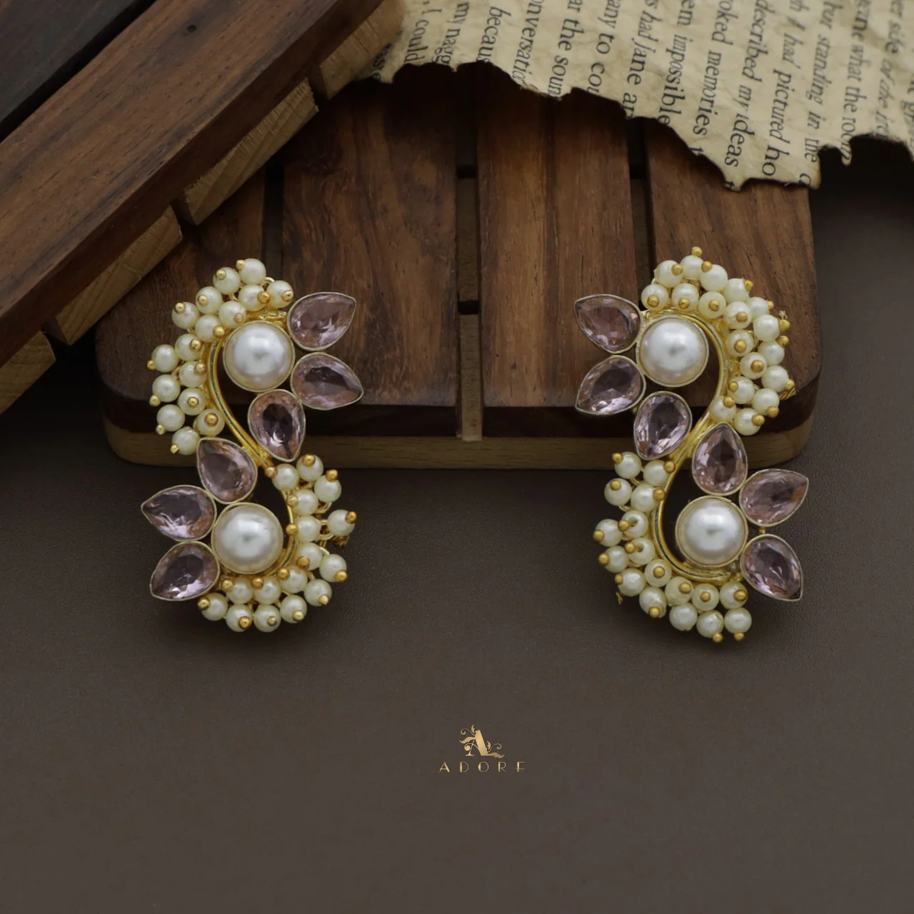 Glossy Flora Clustered Pearl Earring - Image 14